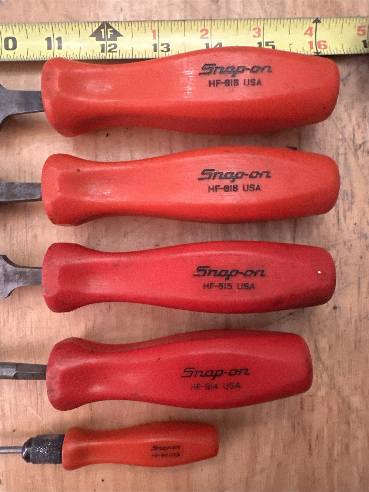 5 Snap-On Hard Handles (2) HF-616 HF-615 HF-614 HF-611. USA Handle, Mixed Files