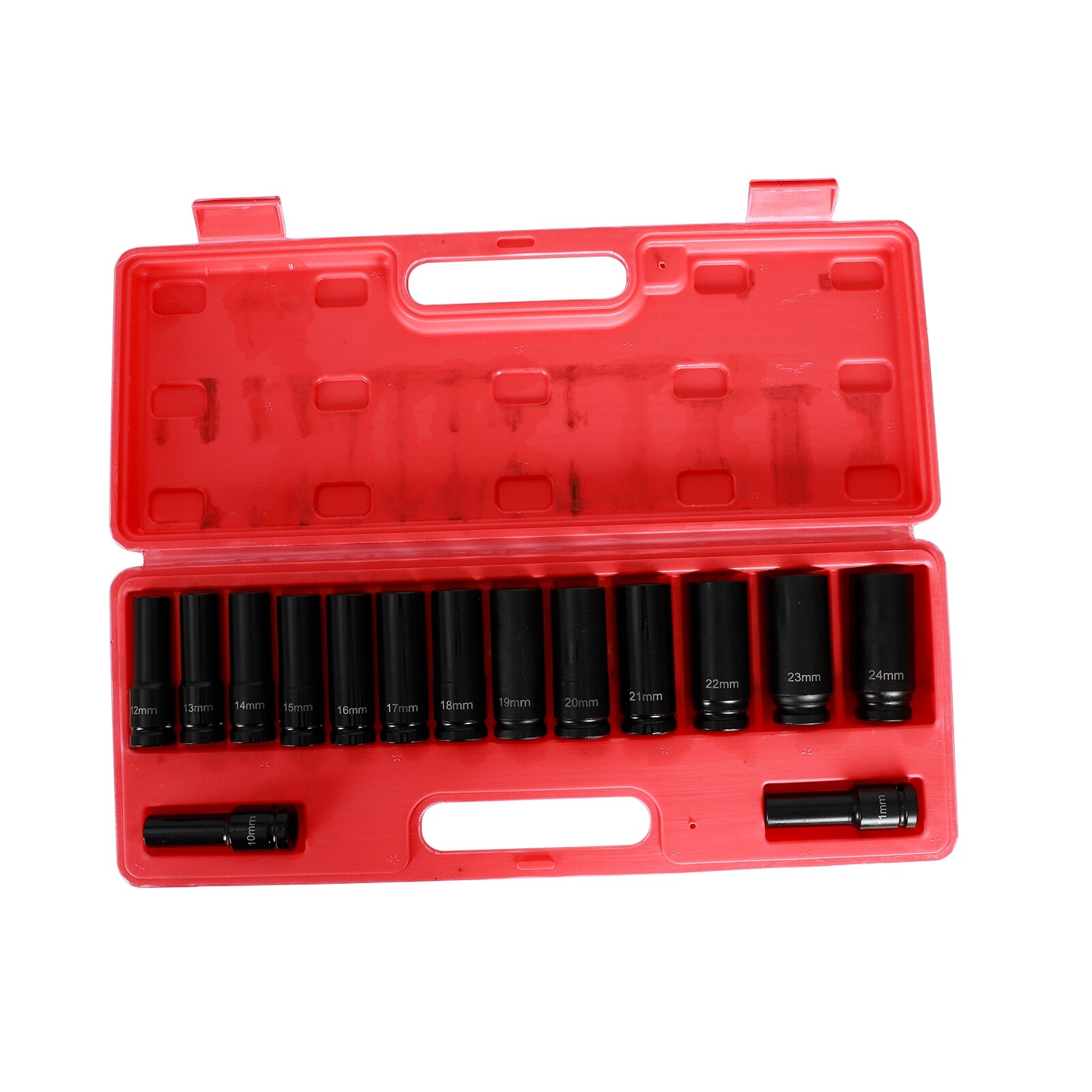 1/2 Inch Metric Drive Deep 6-Point Impact Socket Set 15 Pieces 10-32 mm