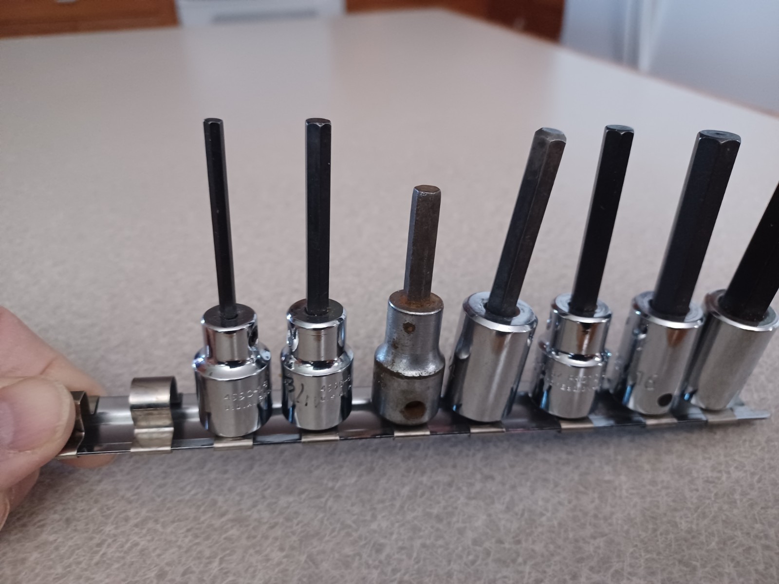 PROTO USA Professional Hex 3/8 Drive Socket Bit Set 7 Piece SAE 1/8 to 3/8
