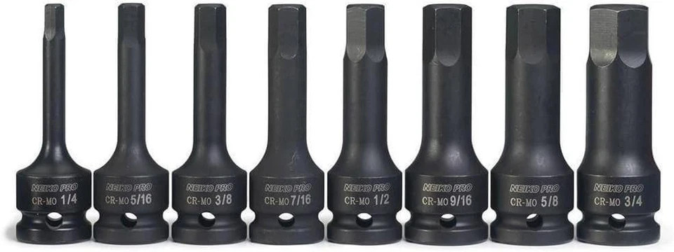 8-PCS 1/2-In Drive Allen Socket Set 3-In 1/2-In Impact Hex-Bit Socket Set SAE