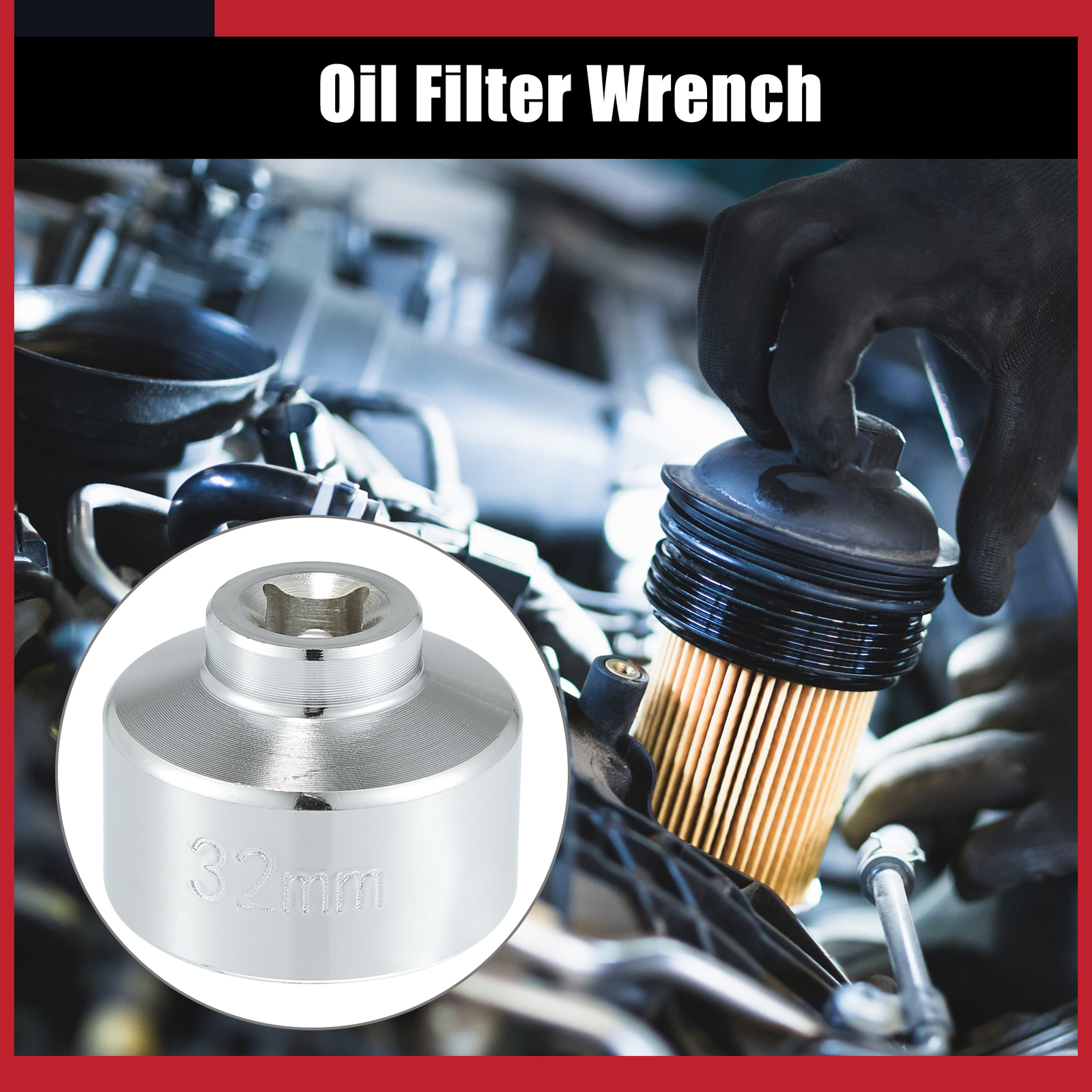 Pack of 1 For GM for Chevrolet 32mm Low Profile Oil Filter Wrench Cap Socket