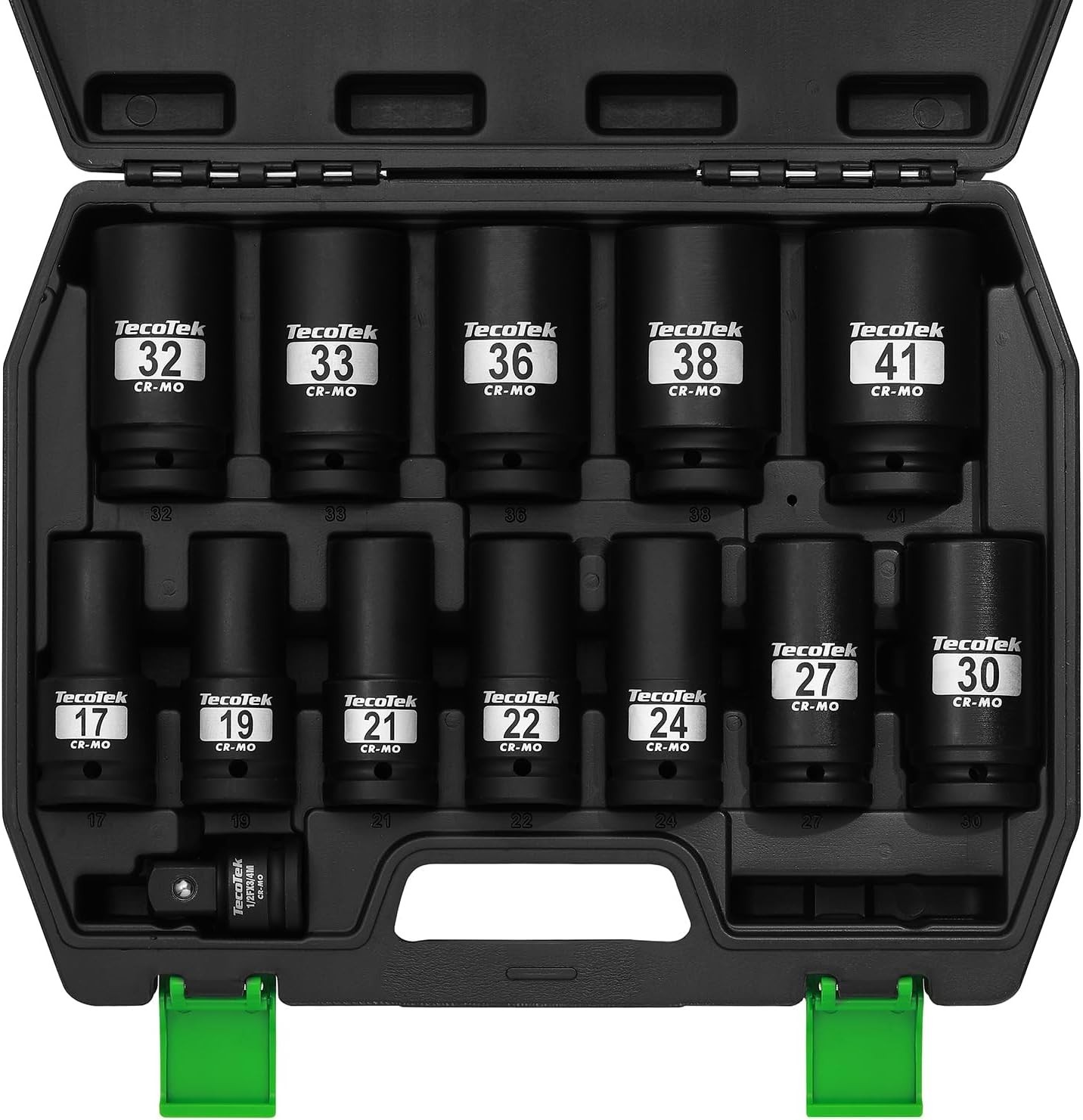 3/4″ Drive Deep 6Point Impact Socket Set, 13Piece Jumbo Assortment, CrMo, Met…
