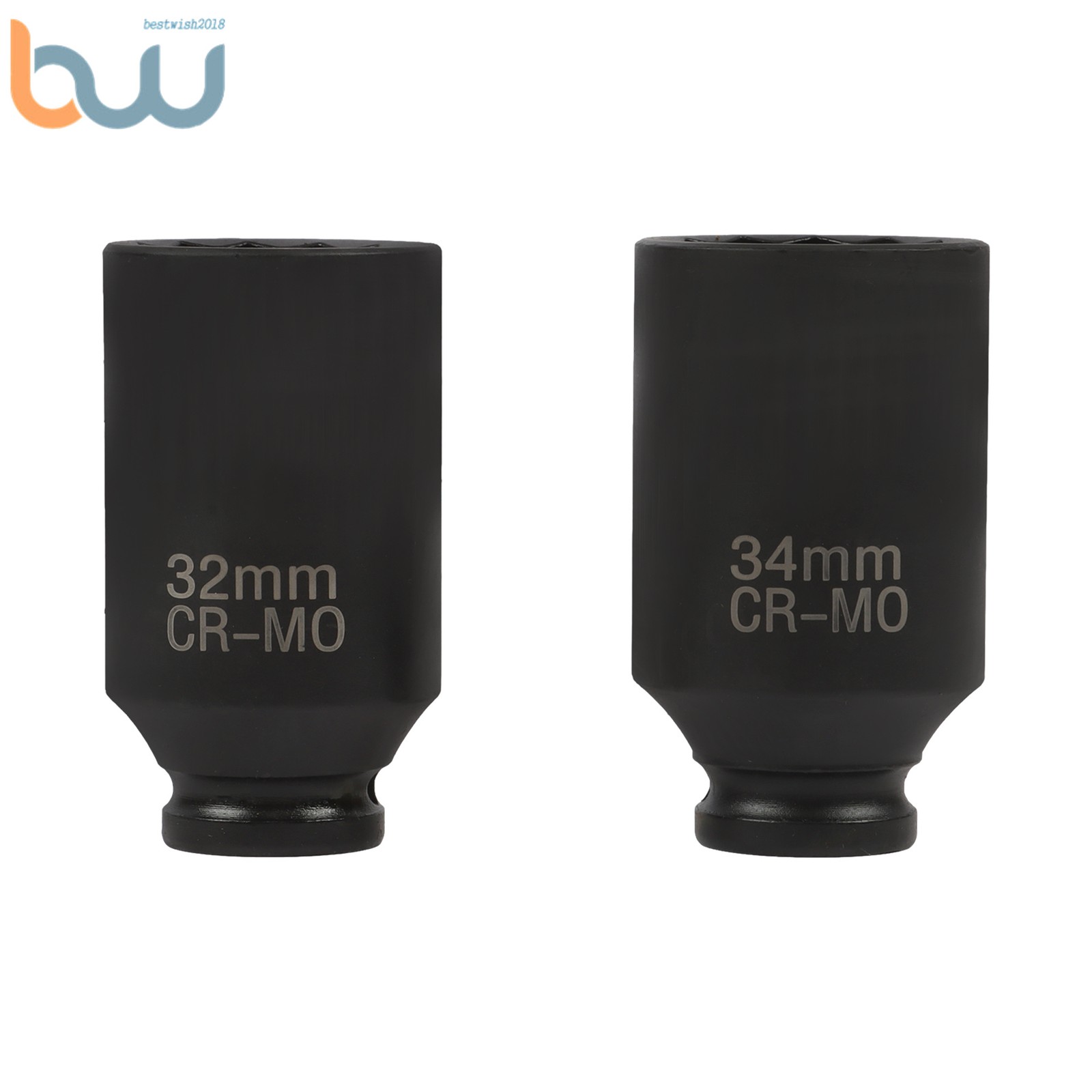 1/2-Inch Drive Deep Spindle Axle Nut Impact Socket Set 29mm-39mm 12 Point