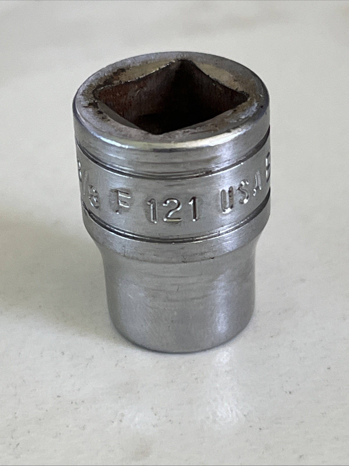 Snap-on Tools 3/8″ Drive 3/8″ 12PT SAE Shallow Chrome Socket F121 USA