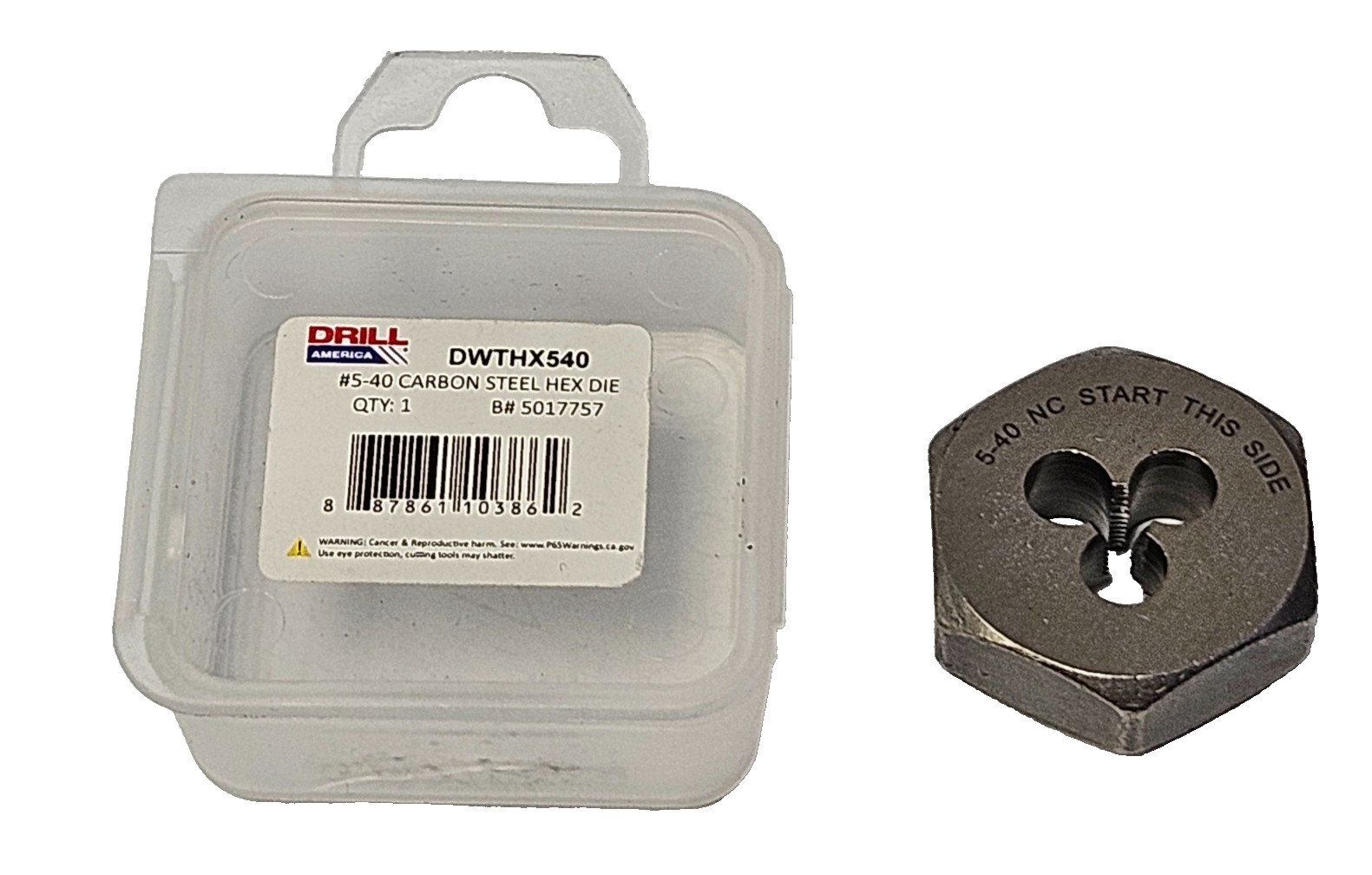 5-40 X 5/8 Hex Die Hanson 6116 Carbon Steel SAE USA RH Rethreading 5/40 SMALL!