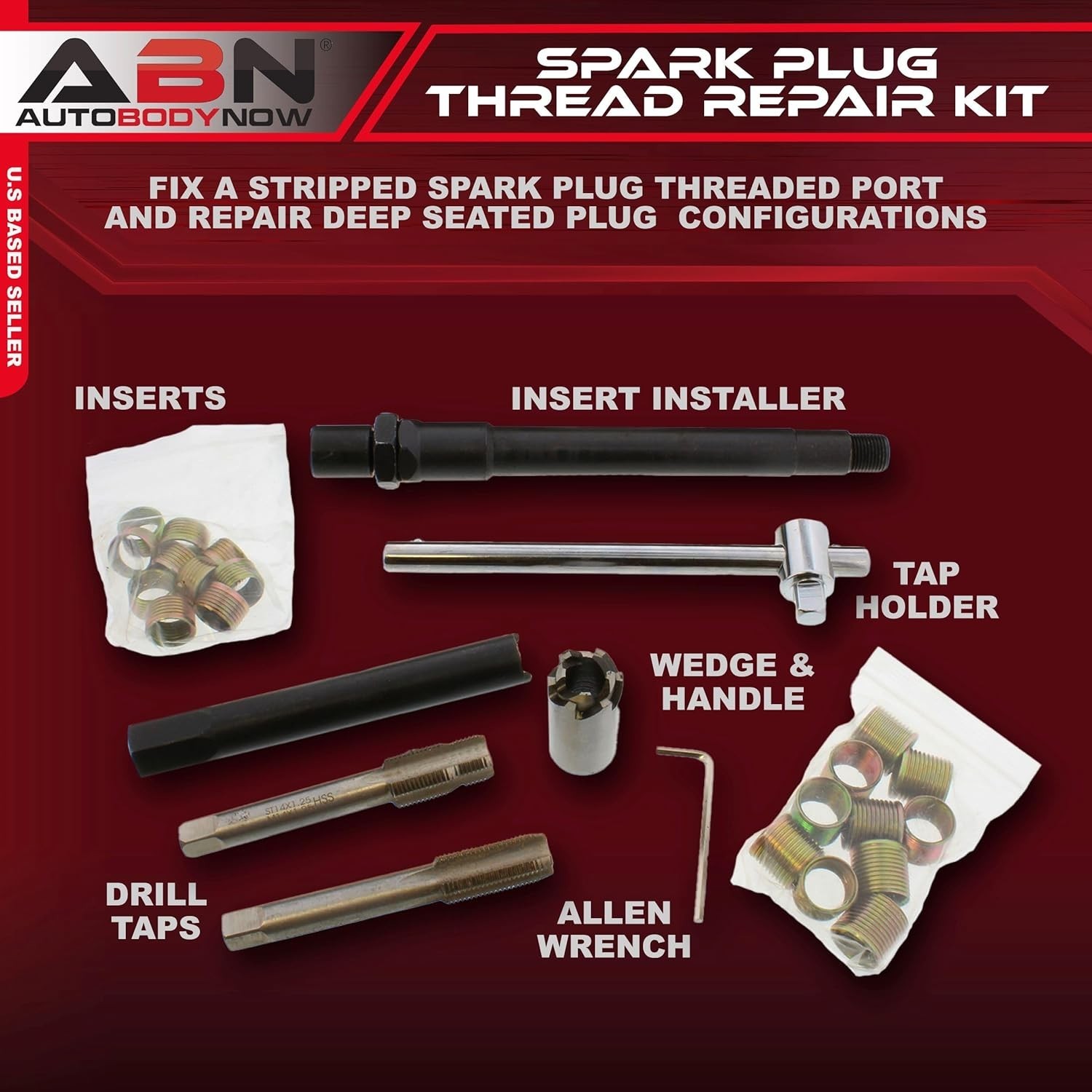 Complete 14mm Rethreading Tool Set for Spark Plug Thread Repair – Heavy Duty
