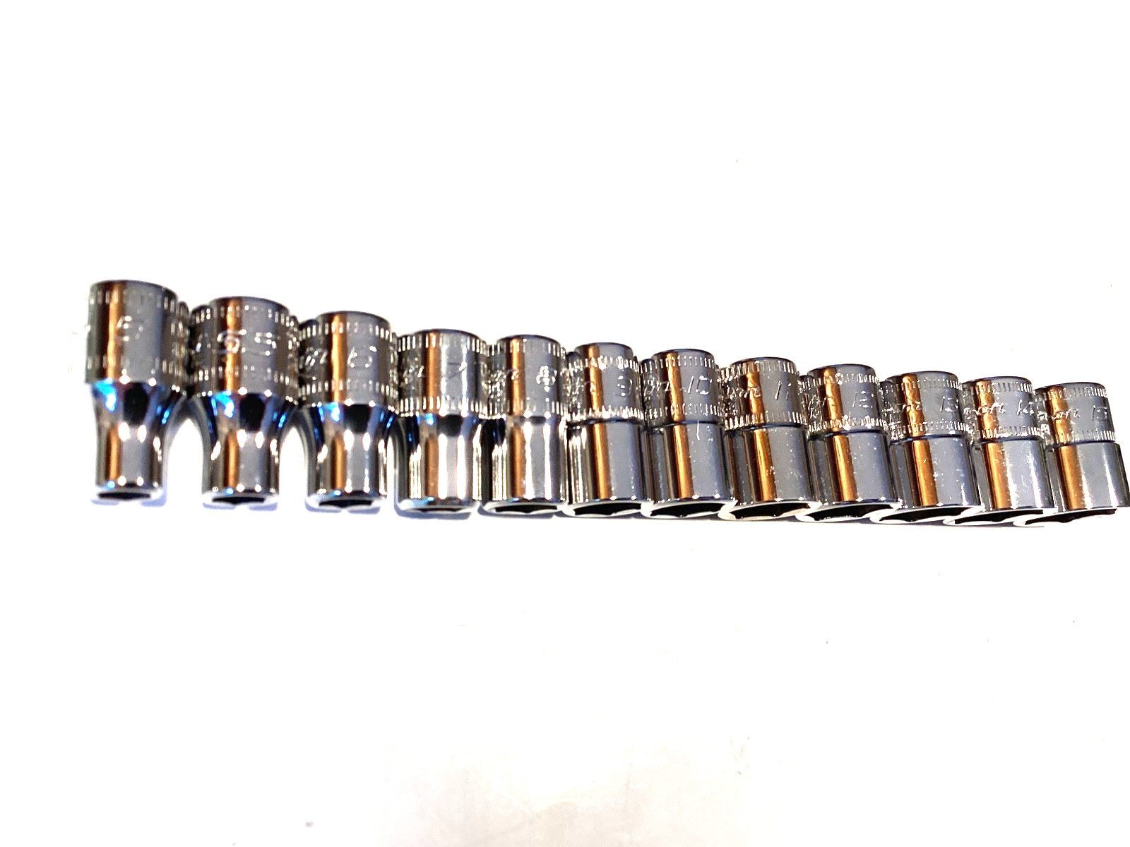 Snap On Tools NEW 12 Piece 1/4″ Drive 6 Point Metric Shallow Socket Set 112TMMY