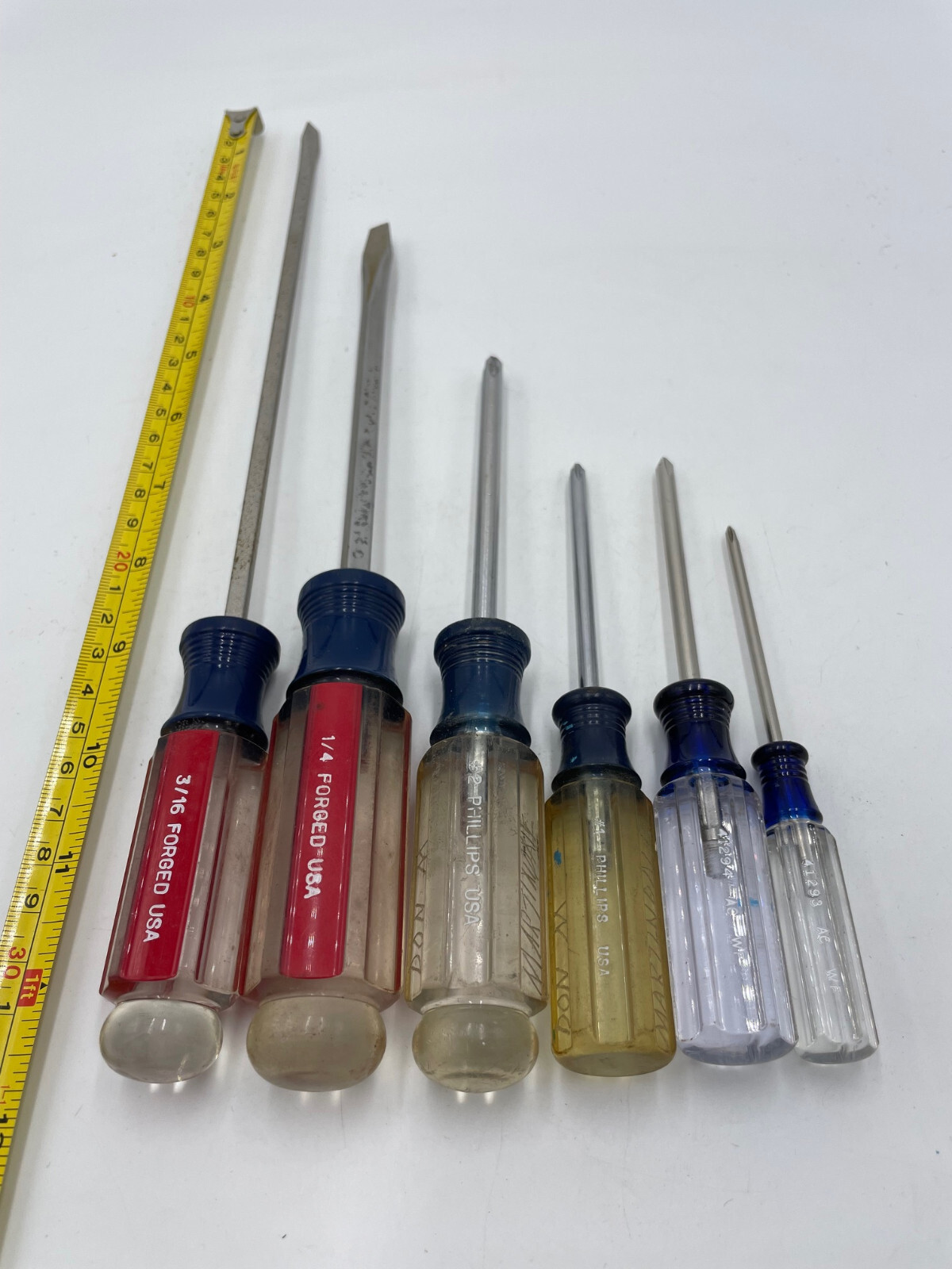 6 Vintage Craftsman Screwdrivers 2 Flathead 4 Phillips Head Made in USA