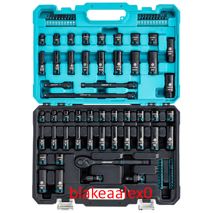 3/8 Socket Set 90PCS, SAE(5/16-3/4″) & Metric(7-19MM) Impact Socket Set