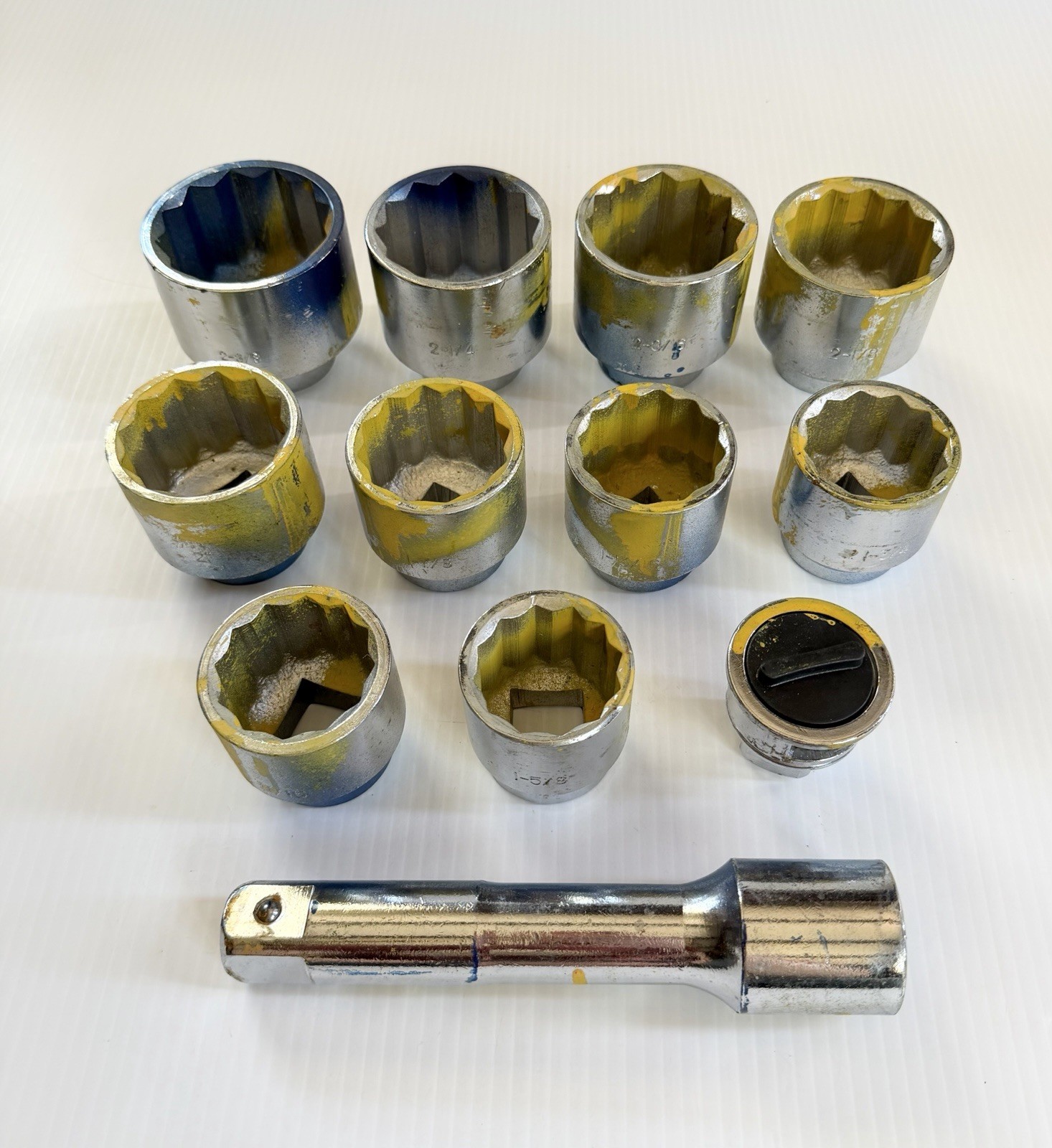 10 Piece 1″ Drive 12 Point Socket Set Chrome 2 3/8” – 1 5/8”