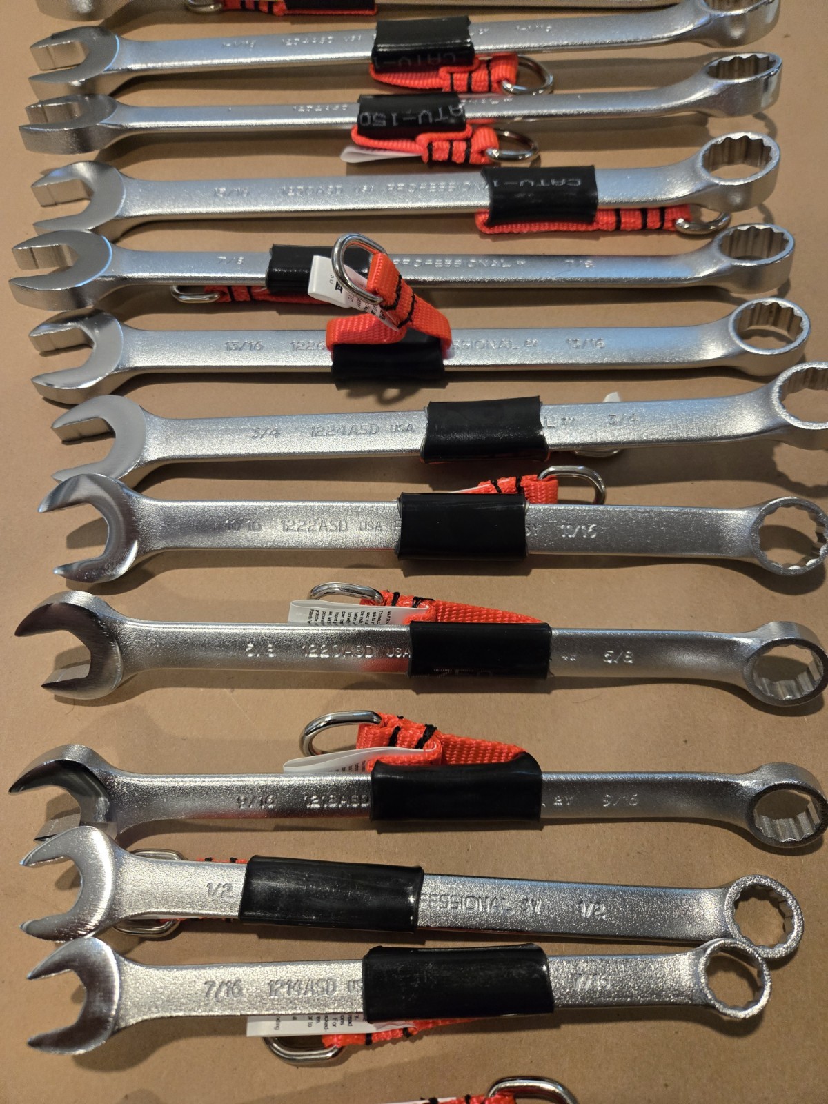 NOS Proto Professional 15PC 5/16″-1-1/4″ 12PT SAE Anti-Slip Combo Wrenchs READ