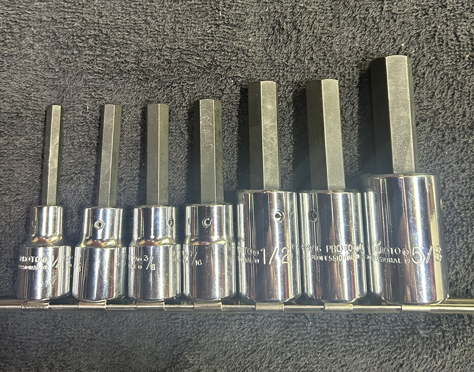 J5441-7 Proto 1/2″ Drive 7 Piece SAE Hex Bit Socket Set 1/4″ – 5/8′ – 1/2′ Drive