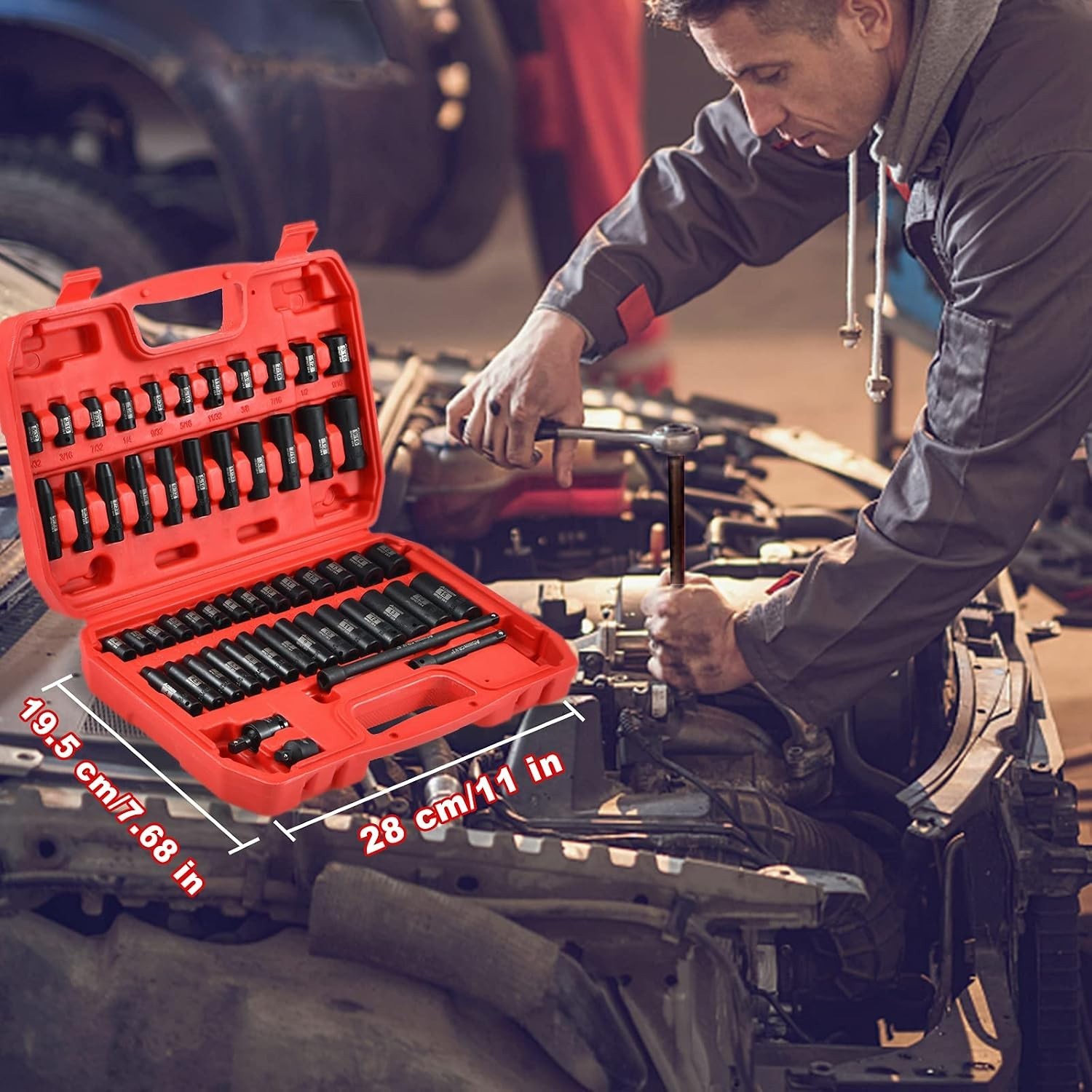 Professional Quality 54-Piece Socket Set with Nutsetter & Corrosion Resistance