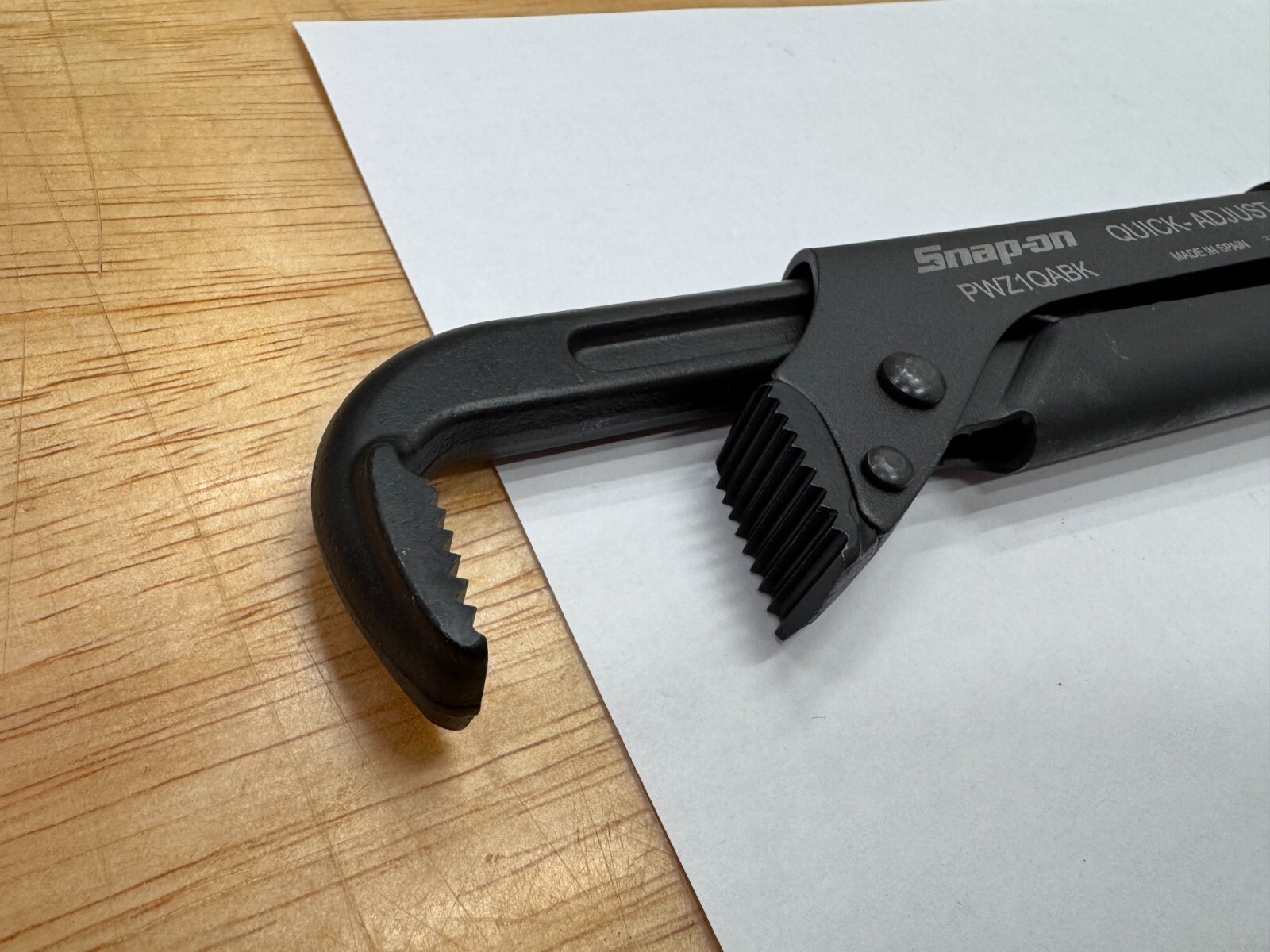 Snap-on Tools NEW BLACK 12-5/8″ Soft Grip Quick Adjust Pliers Wrench PWZ1QABK