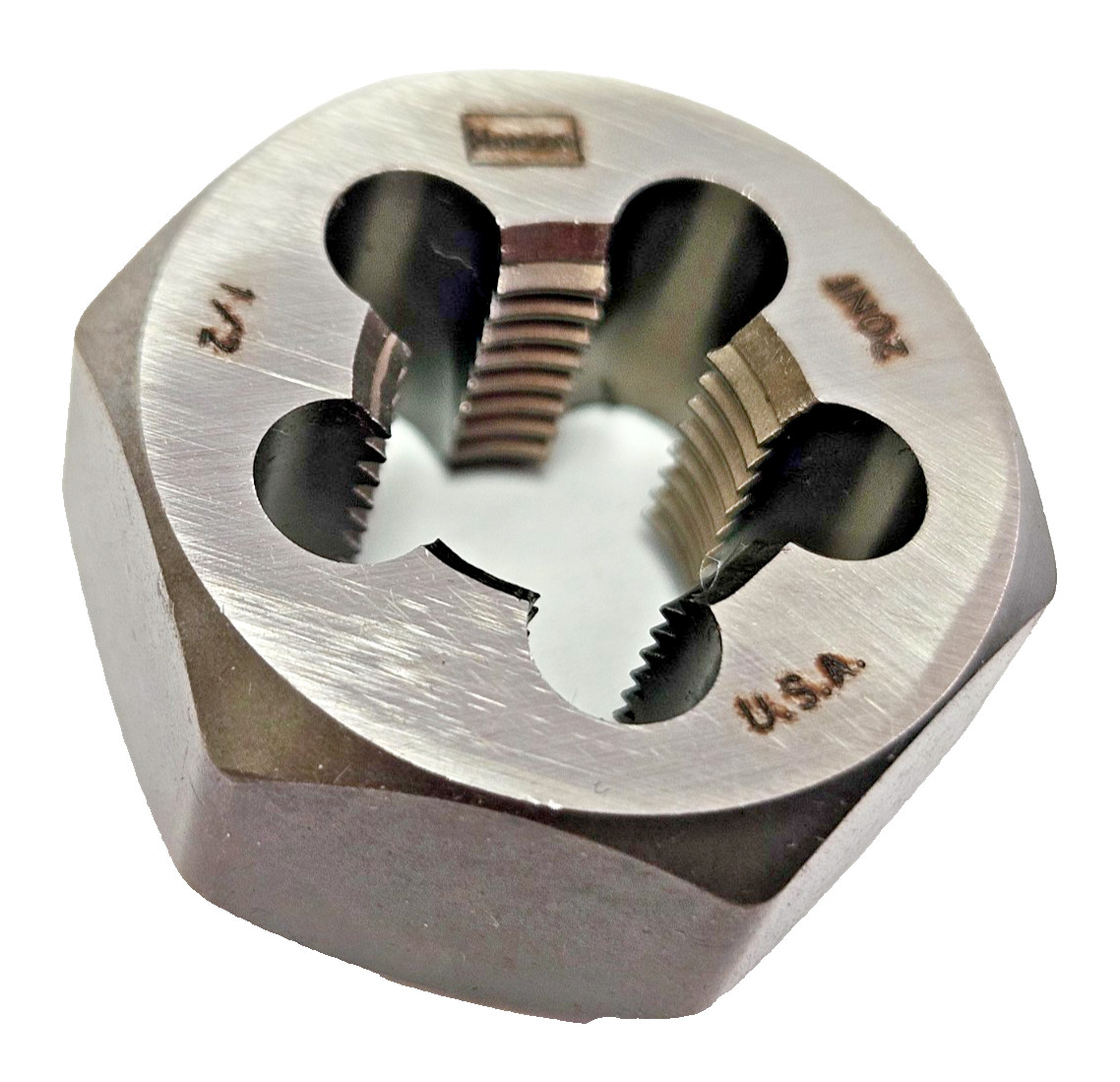 1/2-20 X 1″ NF Hex Die 7245 Irwin CS RH Rethreading Carbon Steel USA MADE