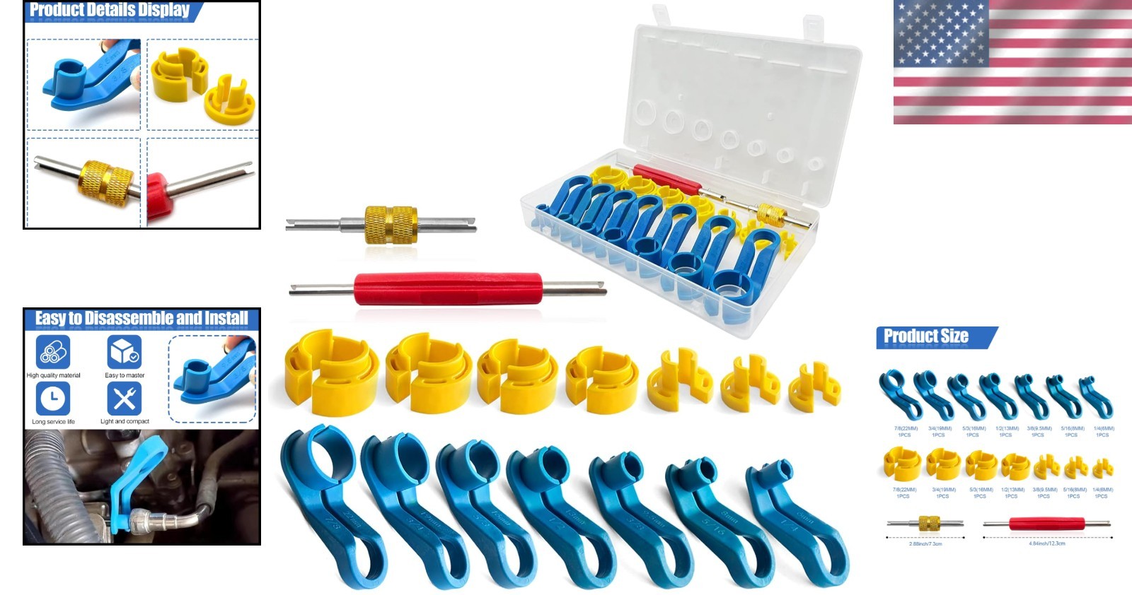 16PCS Fuel Line Disconnect Tool Set with Storage Box for Auto Repair Efficiency