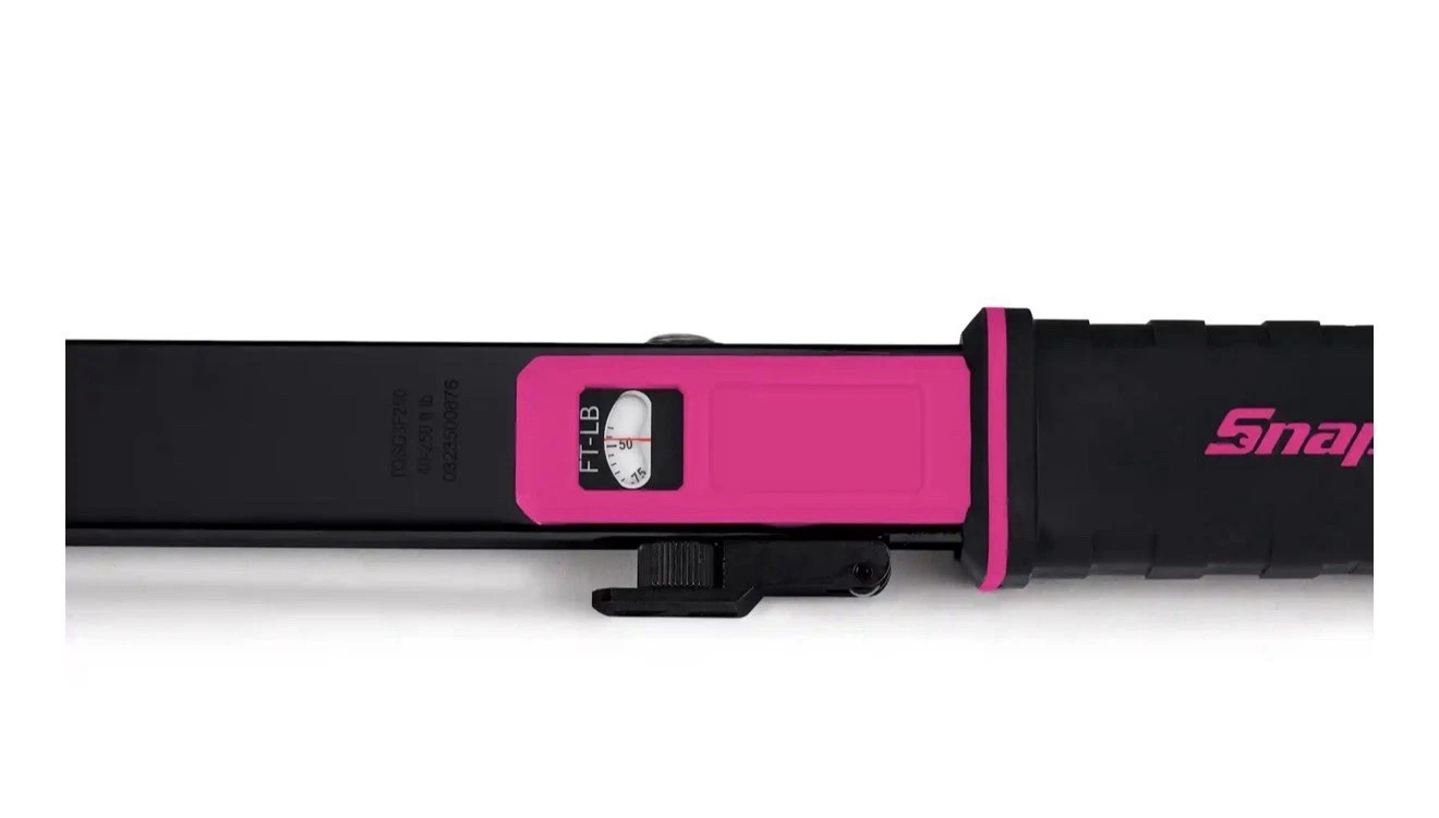 New Snap-on® TQSG3F250VEP 1/2″ Drive Flex Head Torque Wrench 40-250 ft-lb PINK