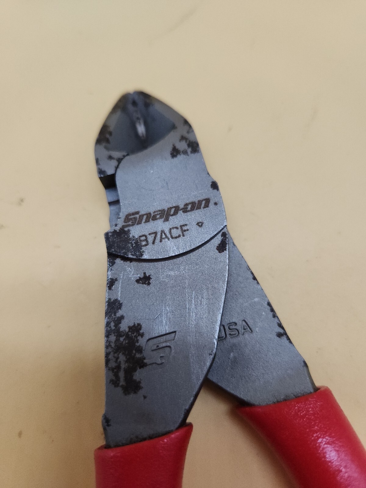 Snap-On Tools RED Soft Grip 7″ VECTOR EDGE Diagonal Cutter 87ACF USA