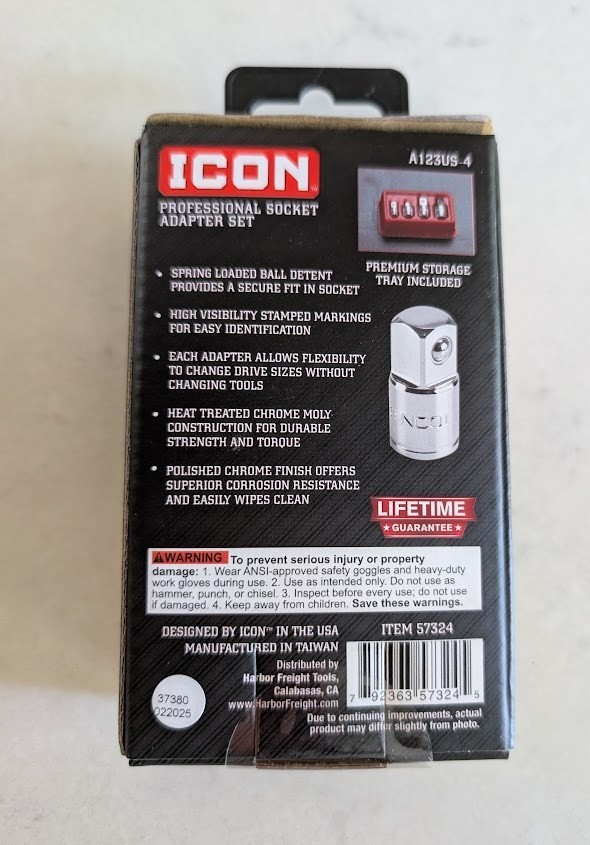 Icon Professional Socket Adaptor Kit – 4 Piece Set – SKU 57324