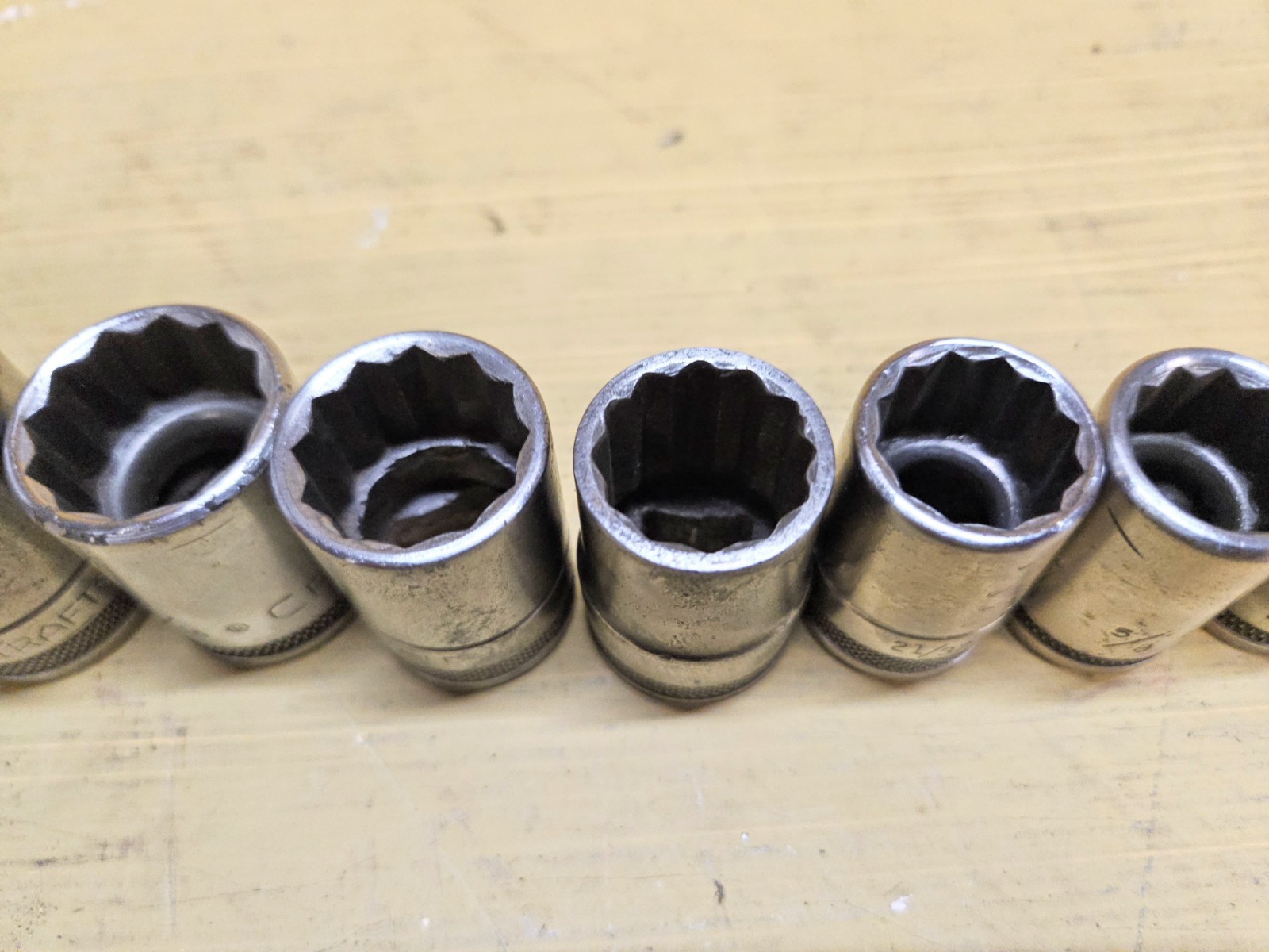 Vintage Craftsman 1/2″ Drive 11pc SAE 12pt Socket Set -BE- Circle U USA