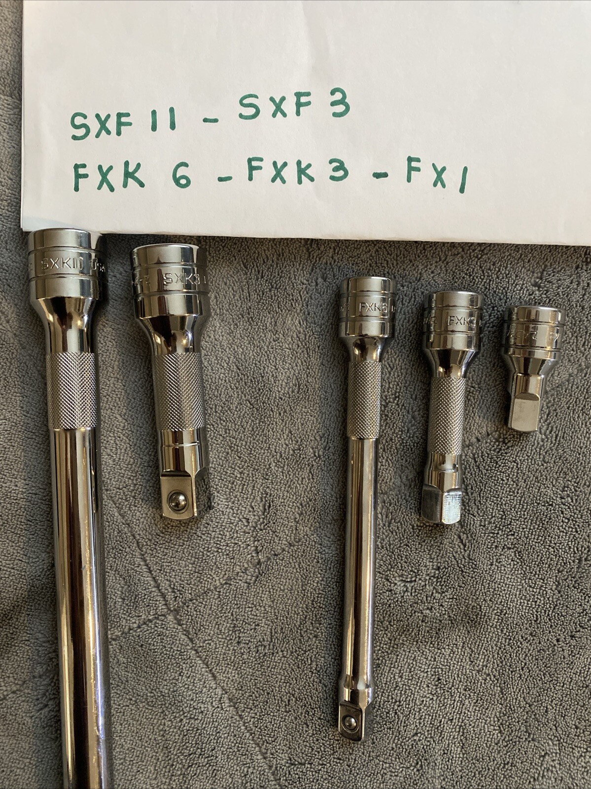 5 PCS Snap-On USA 1/2″ Drive Socket Extensions SXK11 SXK3/FXK6/3/FX1