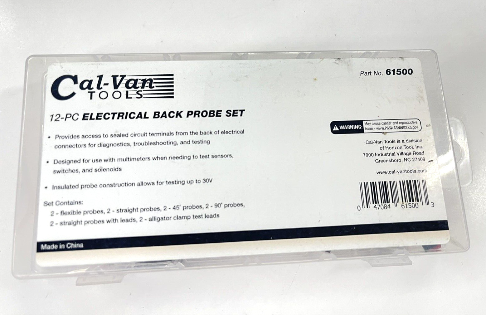 Cal Van 12pc Master Electrical Back Probe Adapter and Lead Kit #61500