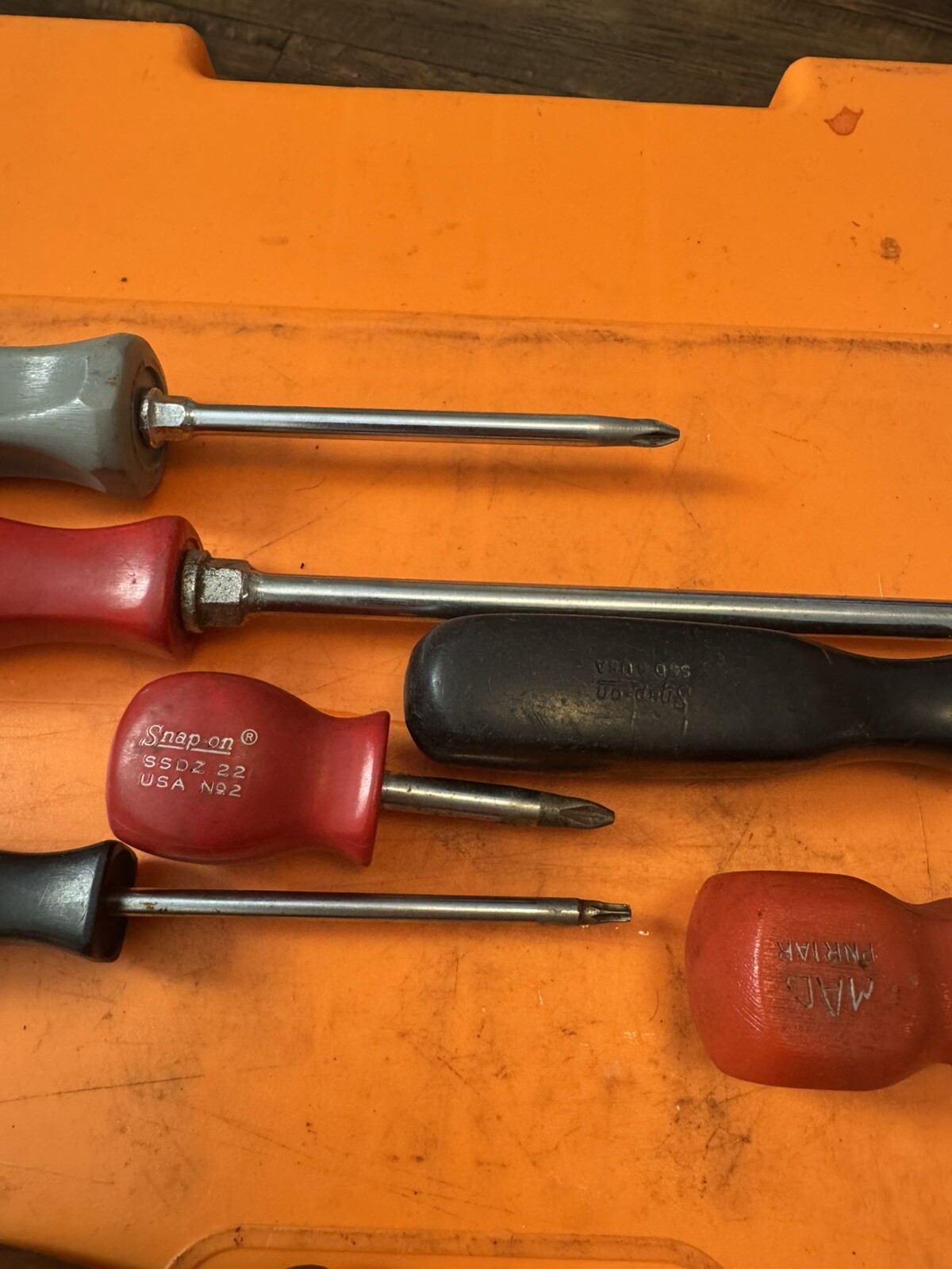 Snapon Mac SDD 7 Pc Red Grey Black Hard Handle Screwdriver Set Some Pozidrive