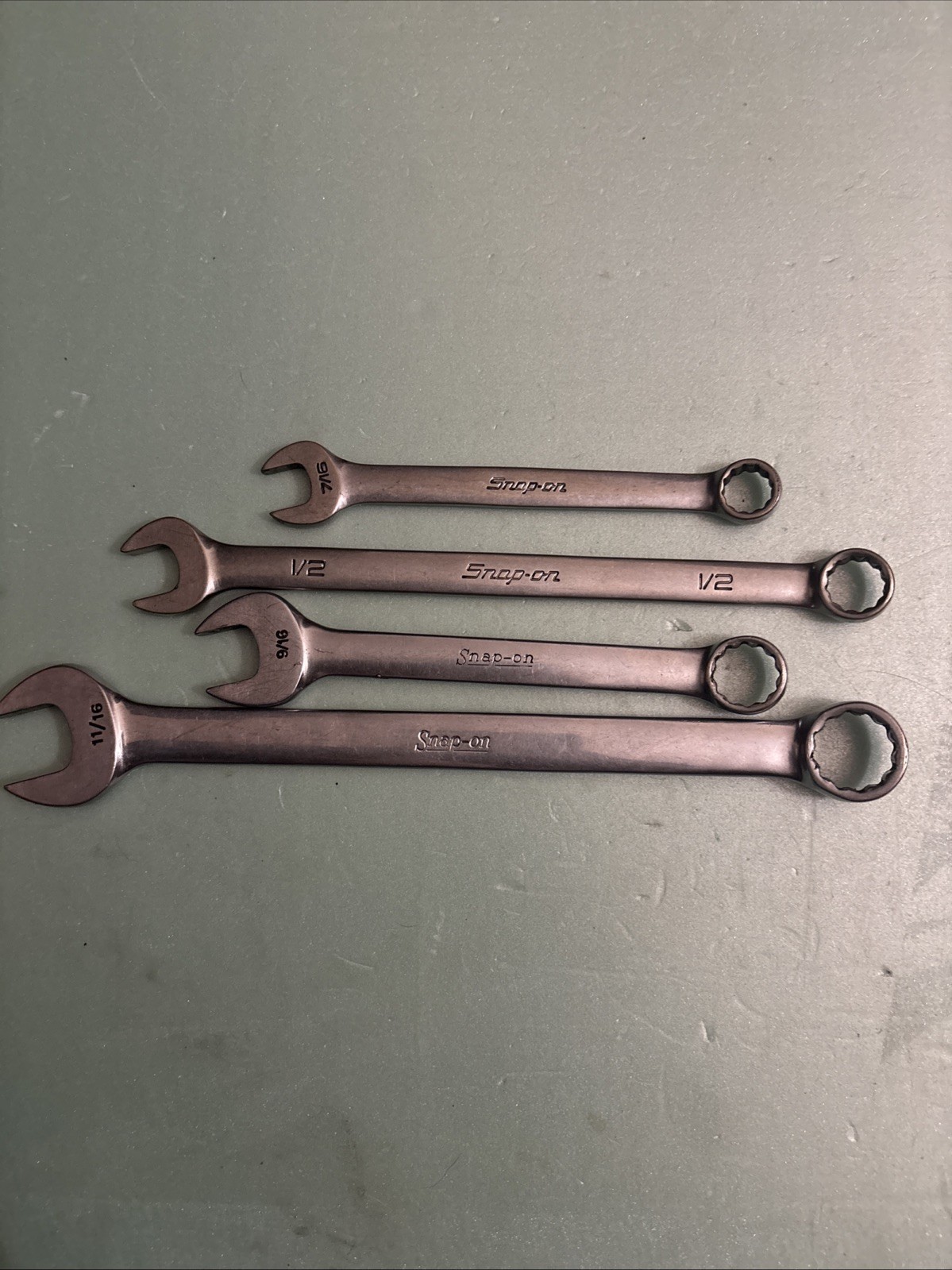 Snap On Tools 4 Pc SAE 12 Point Combo Wrench Set OEX 140, OEX16B, OEX180, OEX22