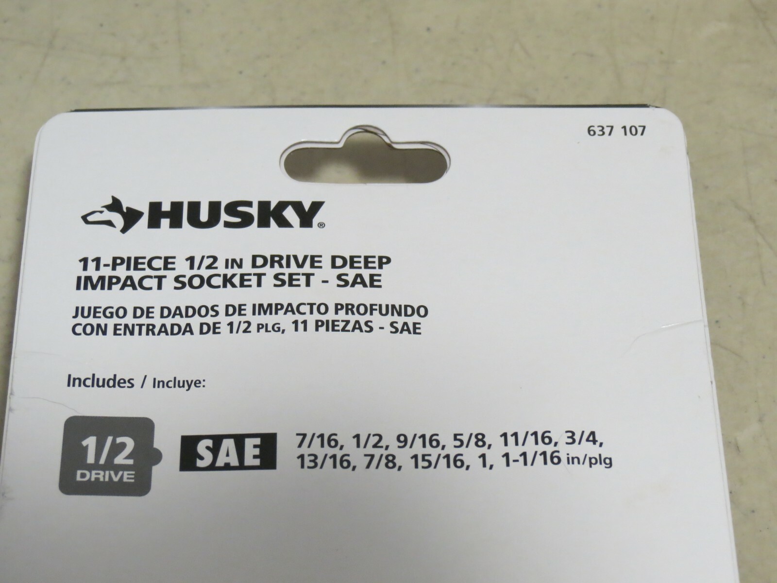 HUSKY 637 107 1/2″ IMPACT DEEP SAE SOCKET SET 11 PIECE