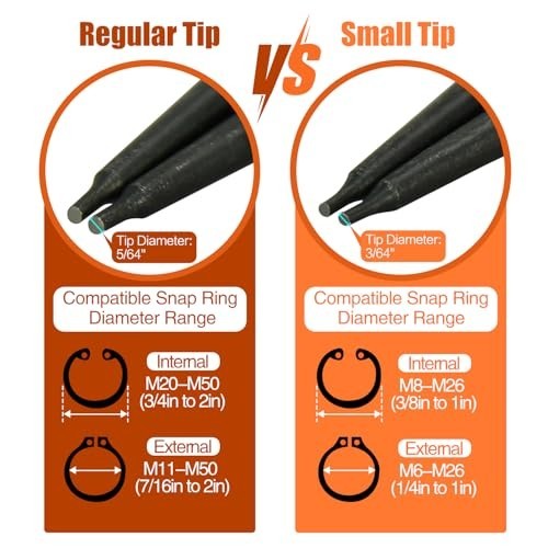 4pcs Snap Ring Pliers Set – 7″ Internal/External Circlip Kit, Heavy Duty Spring
