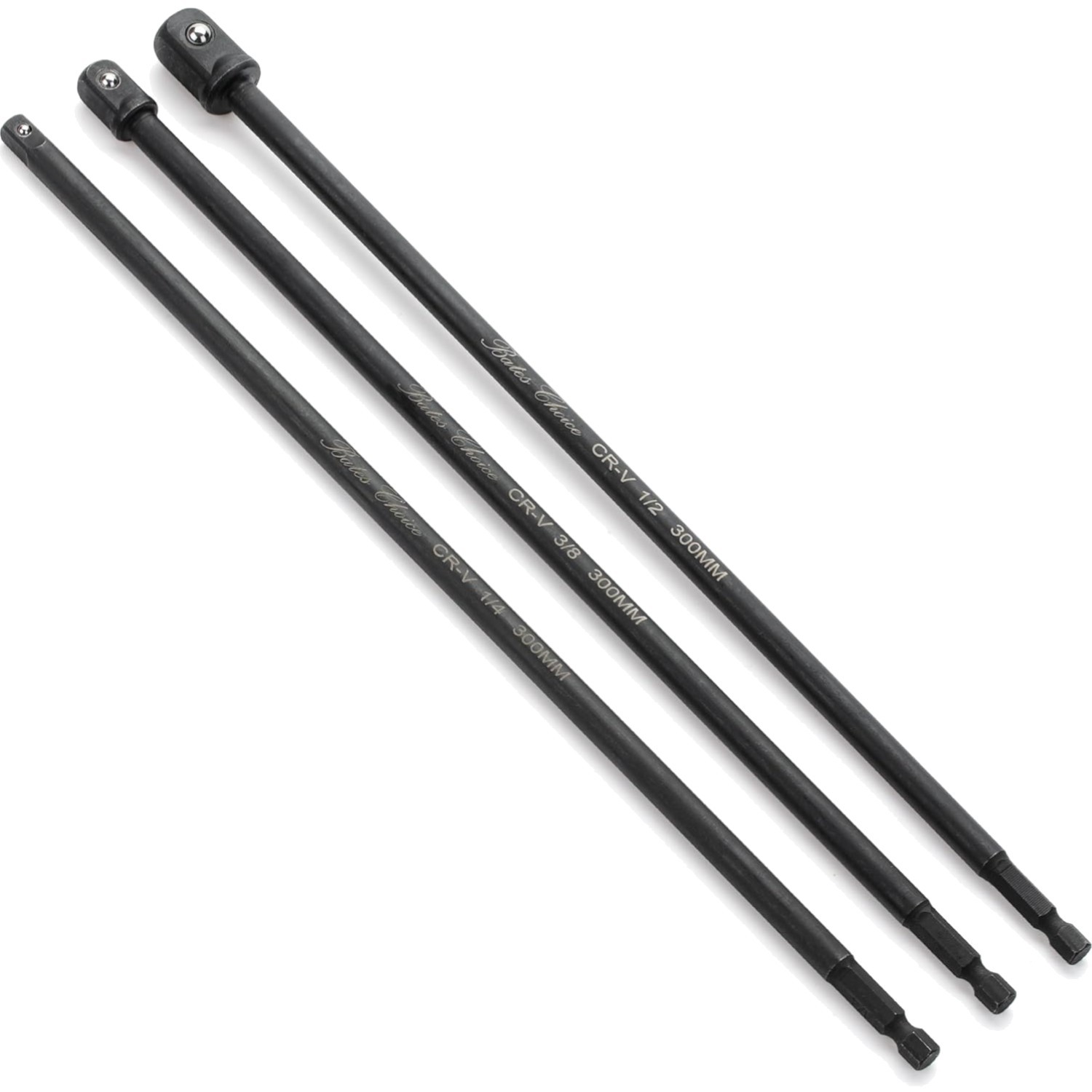 Impact Socket Adapter Set, 3 pcs, 12-Inch, 1/4″, 3/8″, 1/2″