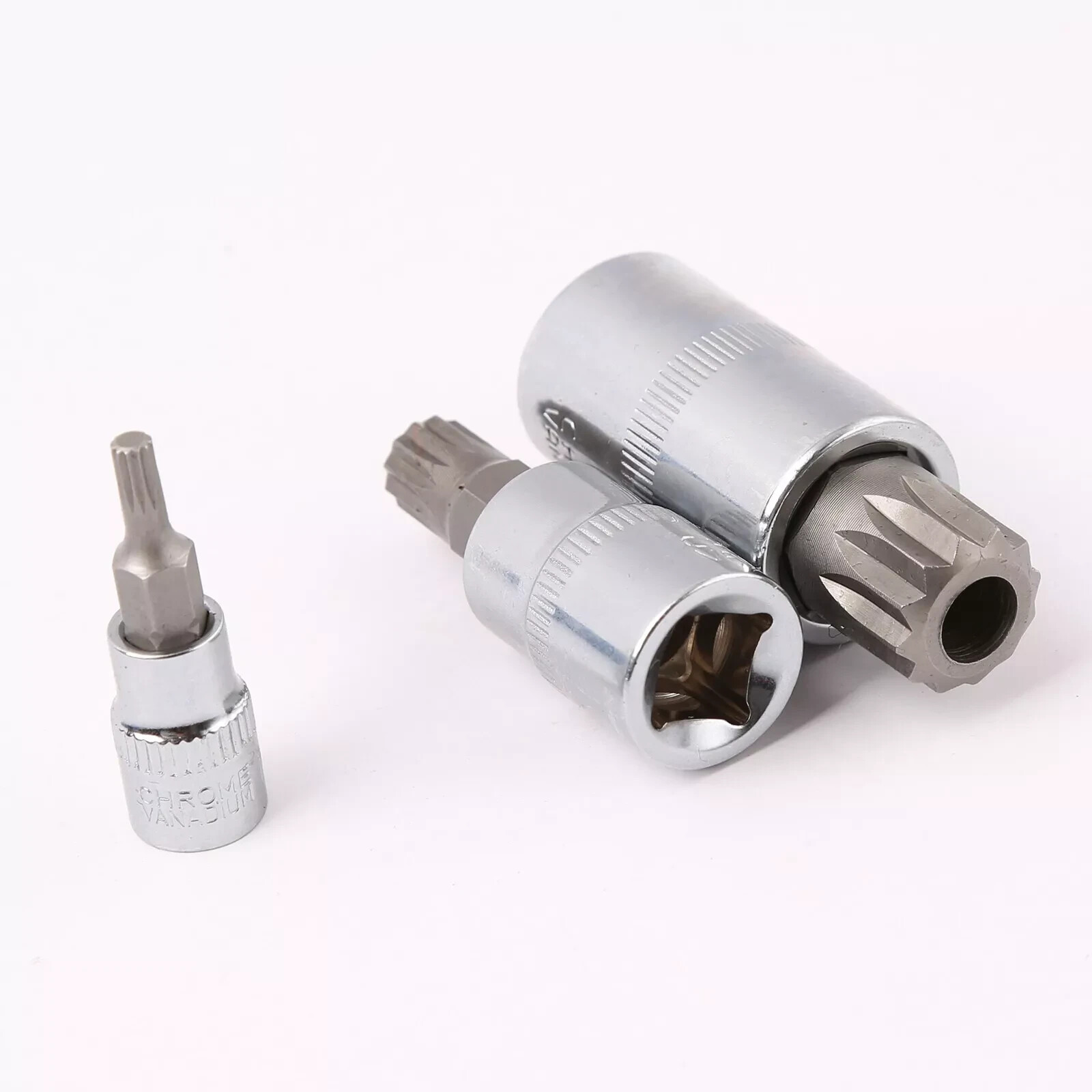 10 Pieces Bit Socket Set XZN 12 Point Triple Square Spline Tamper Proof Bits Set