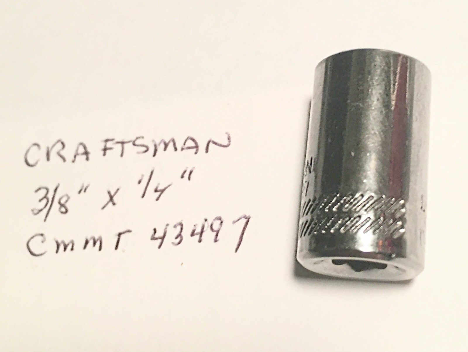 Craftsman 3/8″ x 1/4″ Dr Standard Socket – 6 Point CMMT 43497 Free Shipping