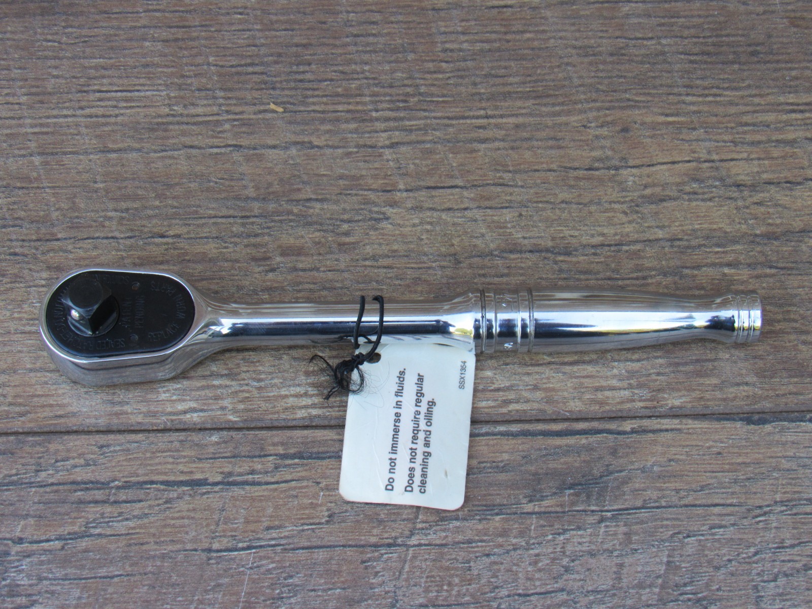 NOS SNAP ON 3/8″ DRIVE F830 STANDARD CHROME HANDLE RATCHET NEW LOGO 7.5″ F 830