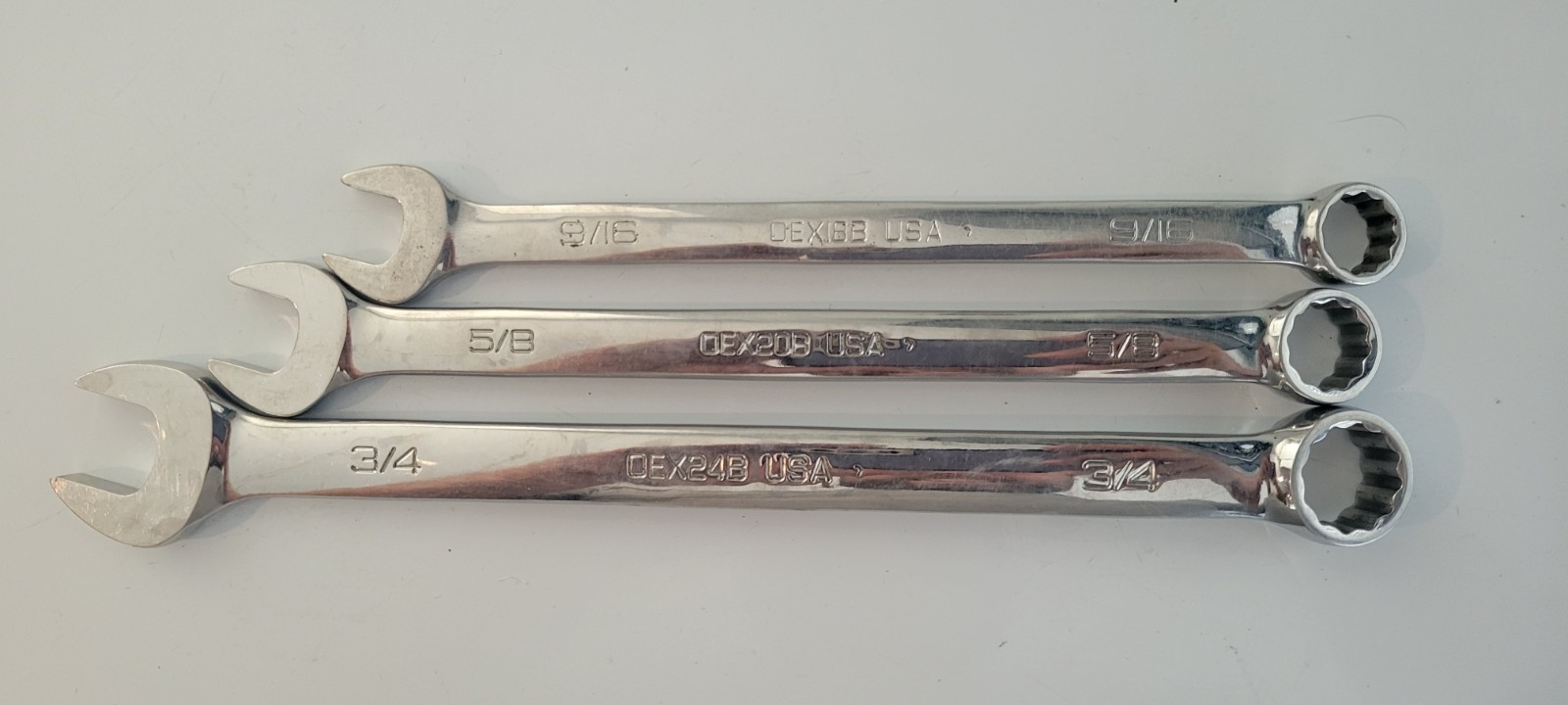 Set Of 3 Snap-On 12 Point SAE Size 9/16, 5/8, 3/4 Wrench OEX18B,OEX20B,OEX24B