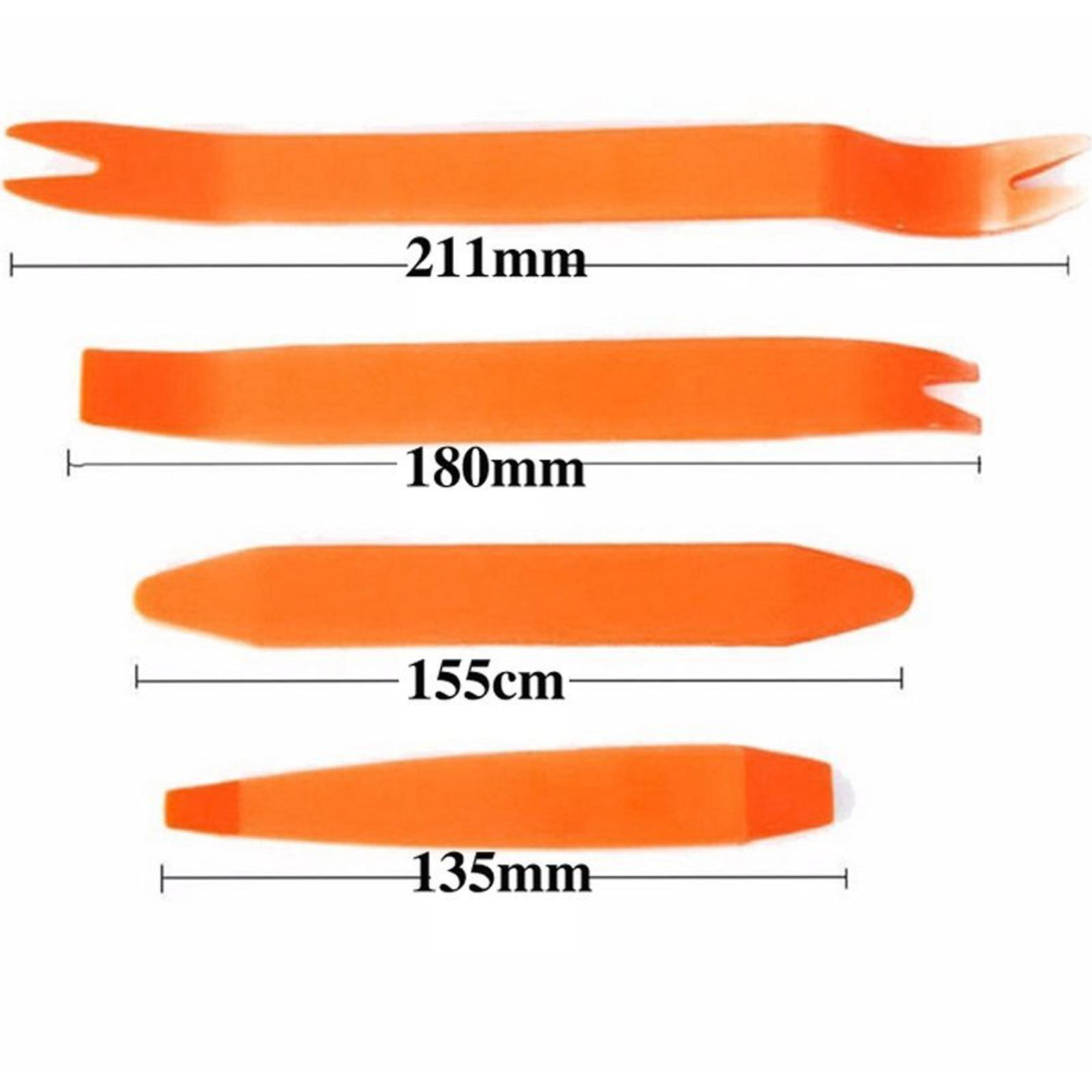 Orange Car Door Trim Removal Tool Pry Panel Dash Radio Body Clip Installer Set