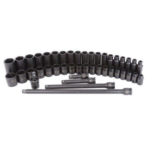 Sunex 1/2″ Drive Master Impact Socket Set, Metric, Standard/Deep, 43 Pieces