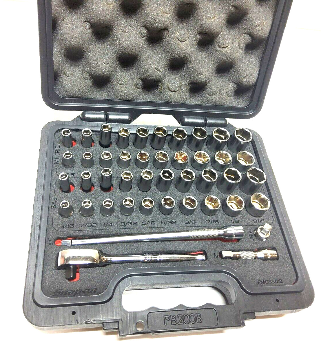 New Snap-on™ 1/4″ drive 44-pc 144TMPBFR 6-pt METRIC SAE General Service Foam Set