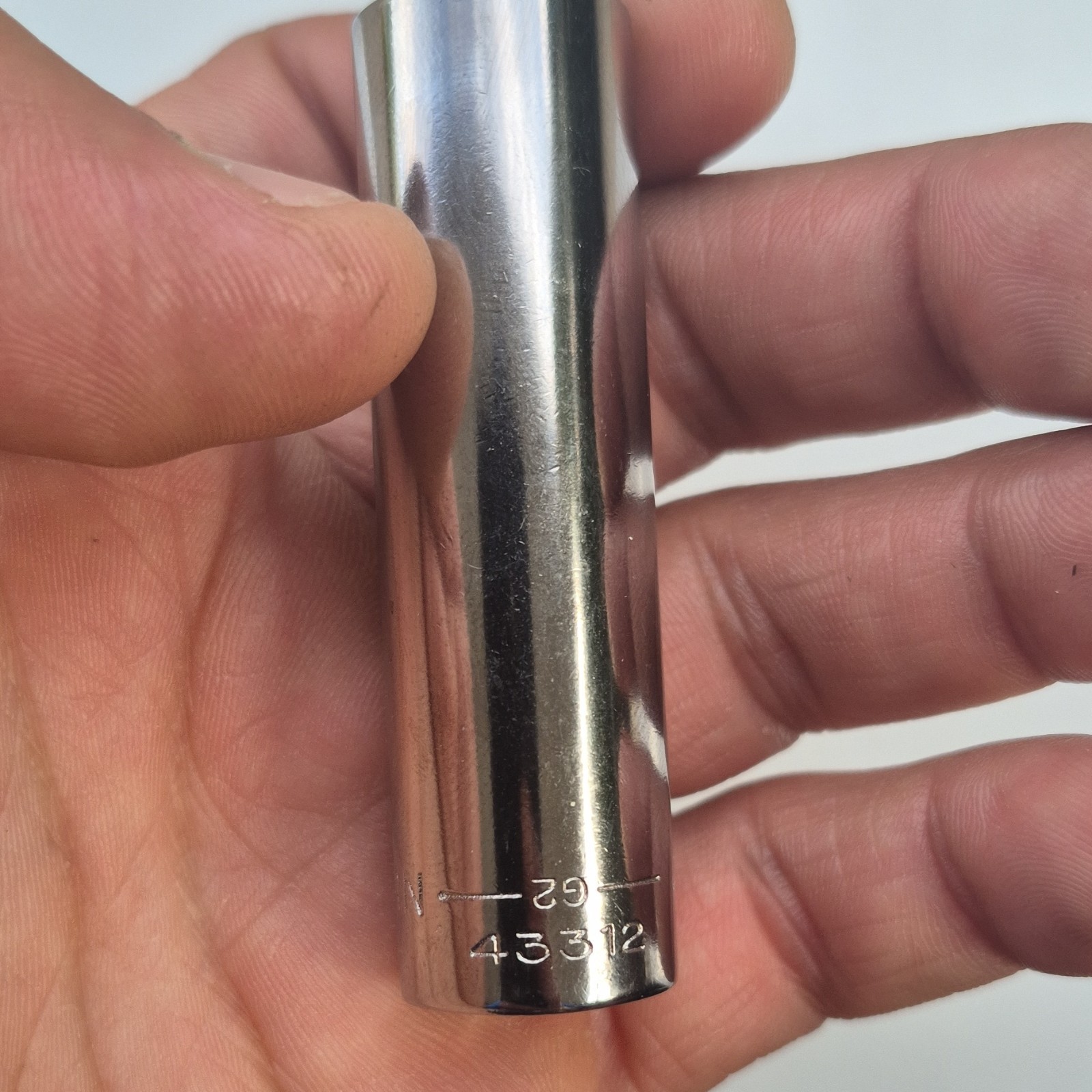 Craftsman USA G2 43312 1/2 12-Point Deep Socket 3/8 Drive Vintage Chrome Mint