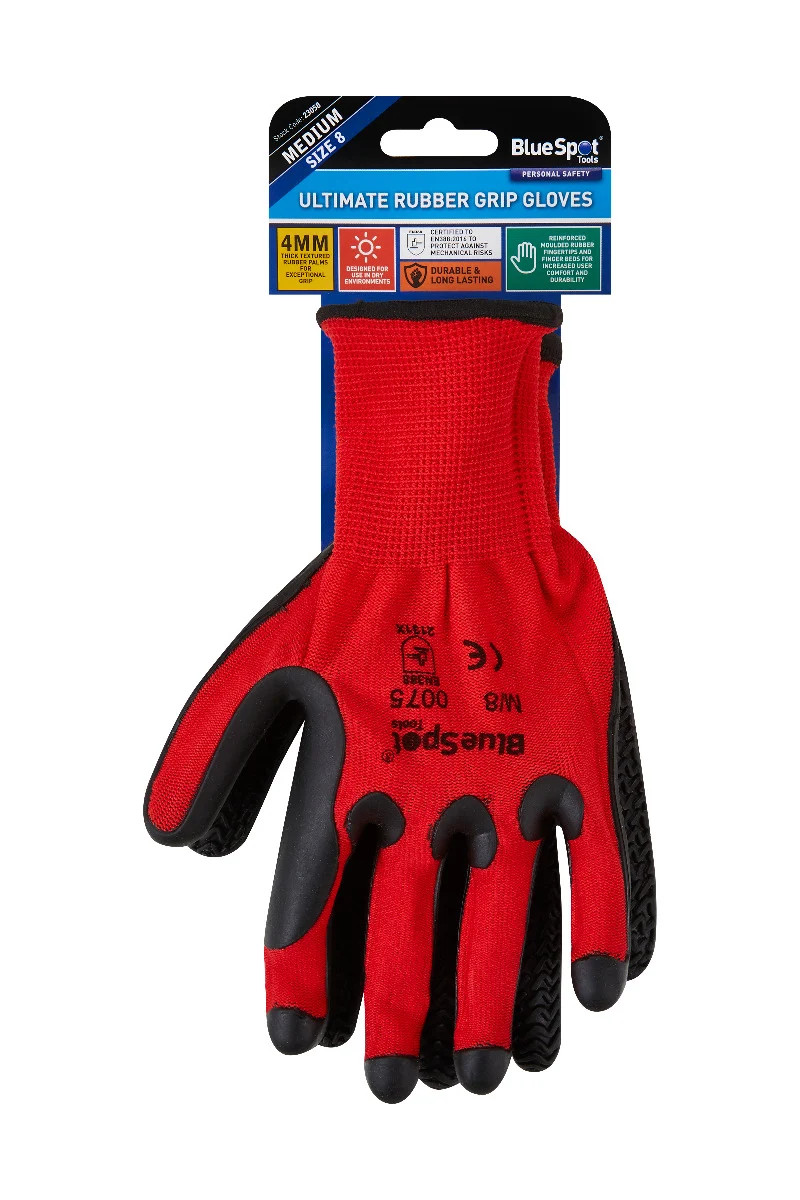 Ultimate Rubber Grip Gloves Medium 4mm Thick Textured Palms Exceptional 23058