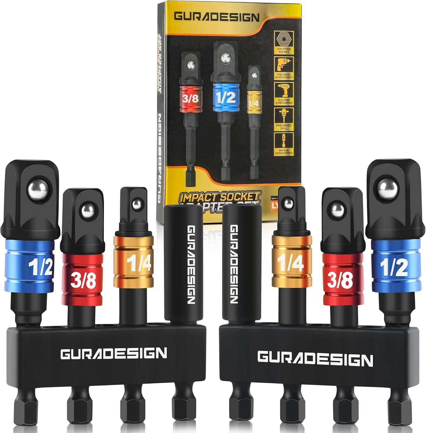 Precision Engineered 8-Piece Socket Adapter Set – Compatible with All Drills