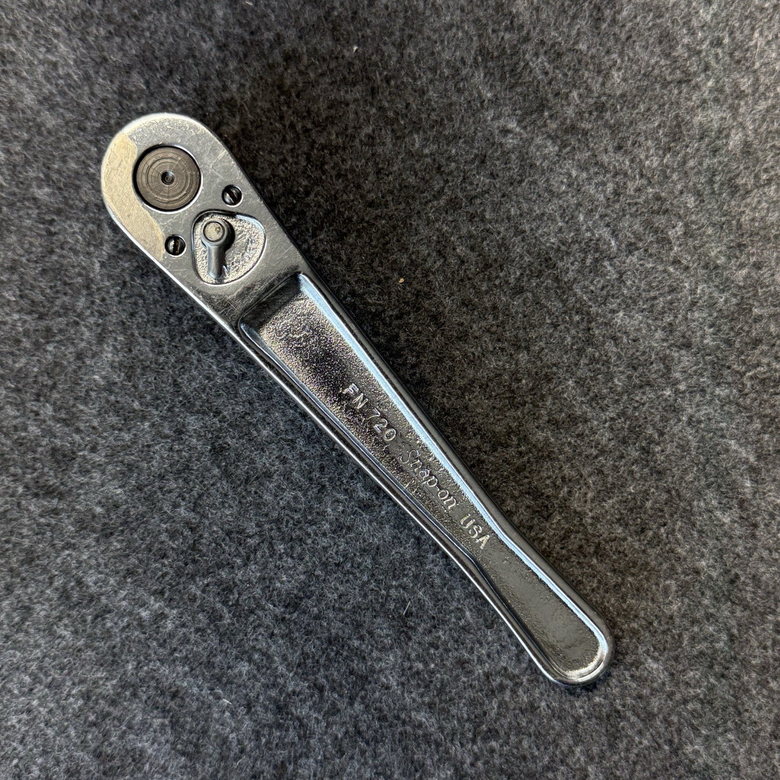 Snap-on FN720A 3/8″ Drive 6″ Long Chrome Short Handle Ratchet USA
