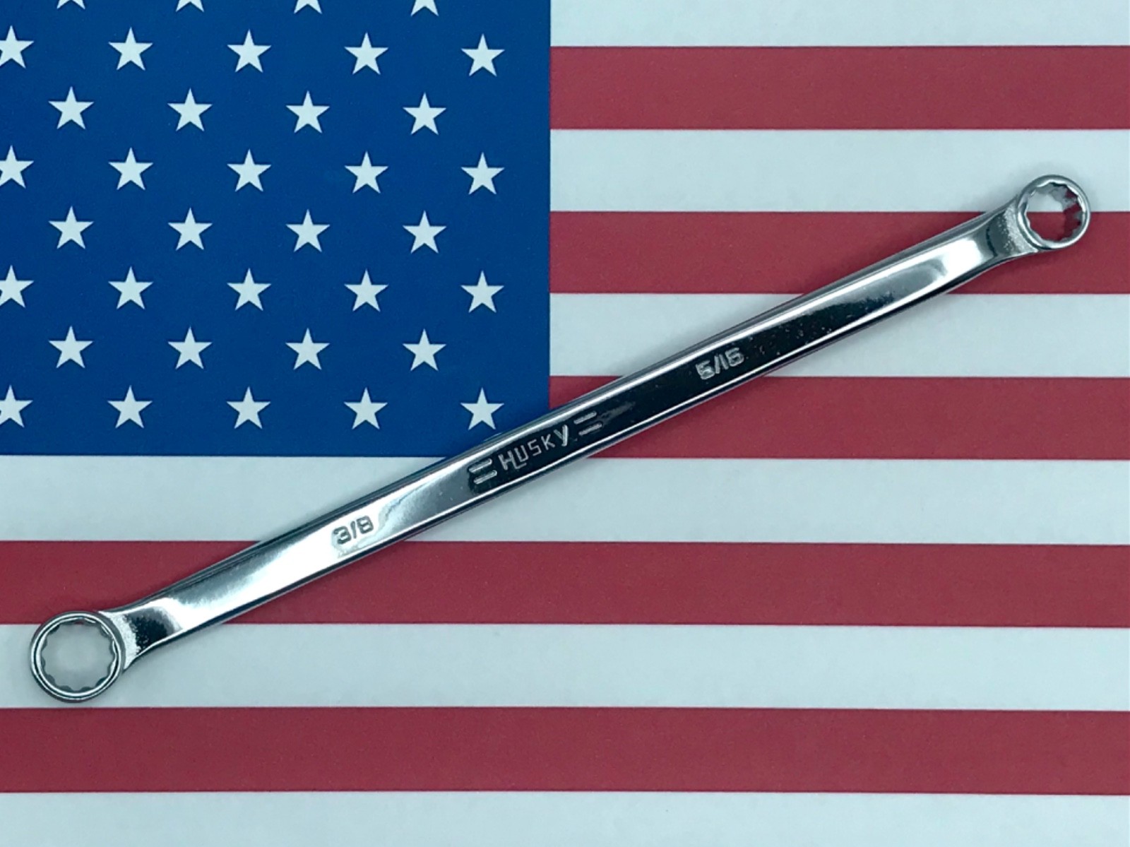 =Husky= USA 🇺🇸 NOS 3/8” x 5/16” Full Polished Chrome Box Wrench, 39811