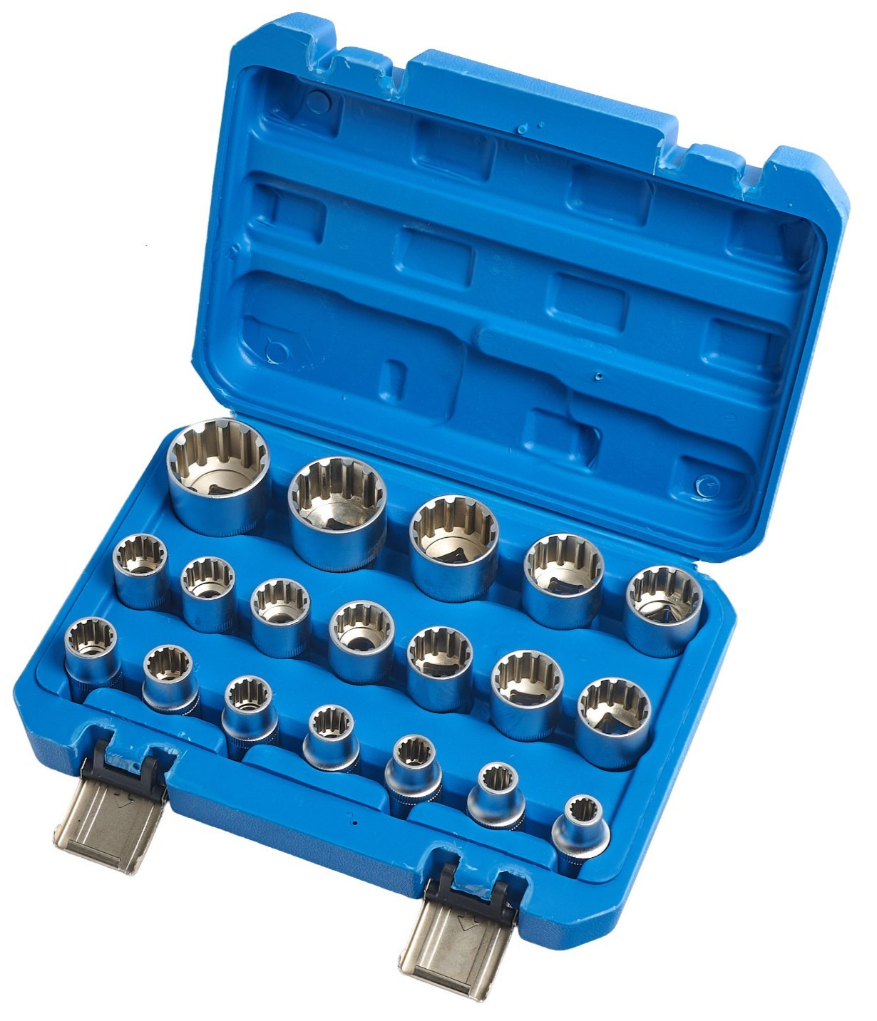 1/2″ Drive 19-Piece Metric Spline Socket Set with Storage Case