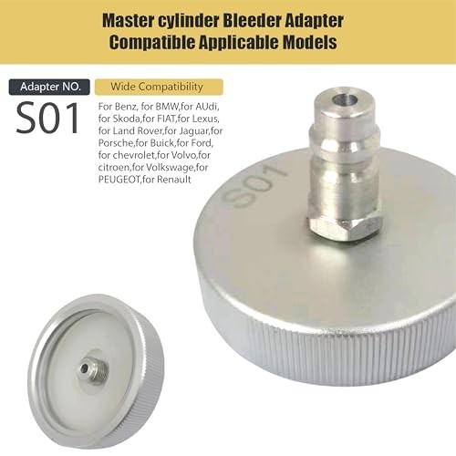 43mm Master Cylinder Bleeder Adapter for European Cars, Aluminum, Rustproof, Cor