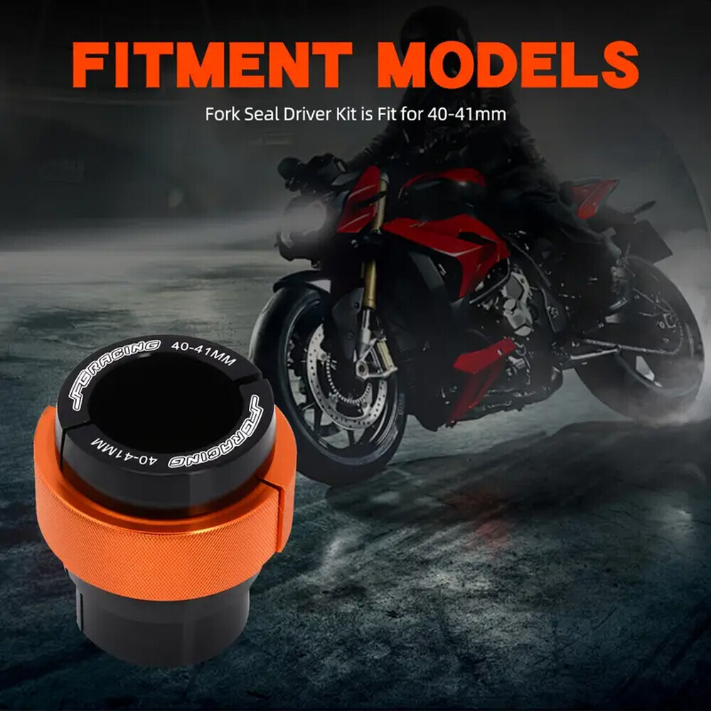 40MM-41MM Fork Oil Seal Driver Tool for Universal Motorcycle Dirt Bike Orange