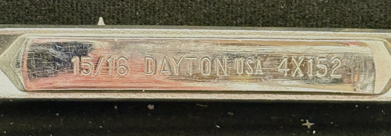 VTG Dayton 15/16″ 12 Point Combination Wrench Chrome Plated Steel 4×152 USA