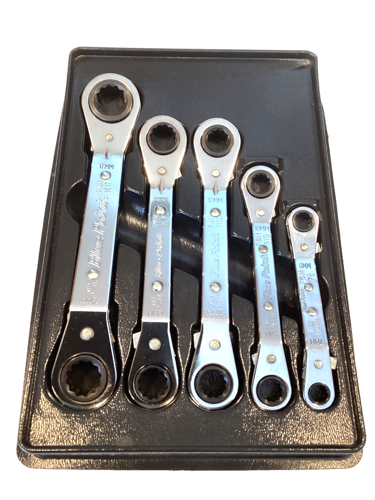 BLUE POINT By SNAP ON NEW 5 Piece Metric Offset Ratchet Box Wrench Set RBYAM605