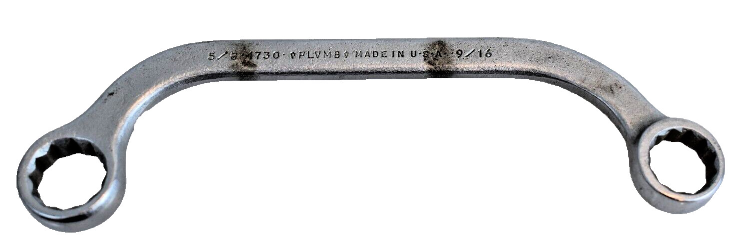 Plumb Tools 1730 5/8″ x 9/16″ SAE Half Moon Box Wrench 12 Point USA Plvmb