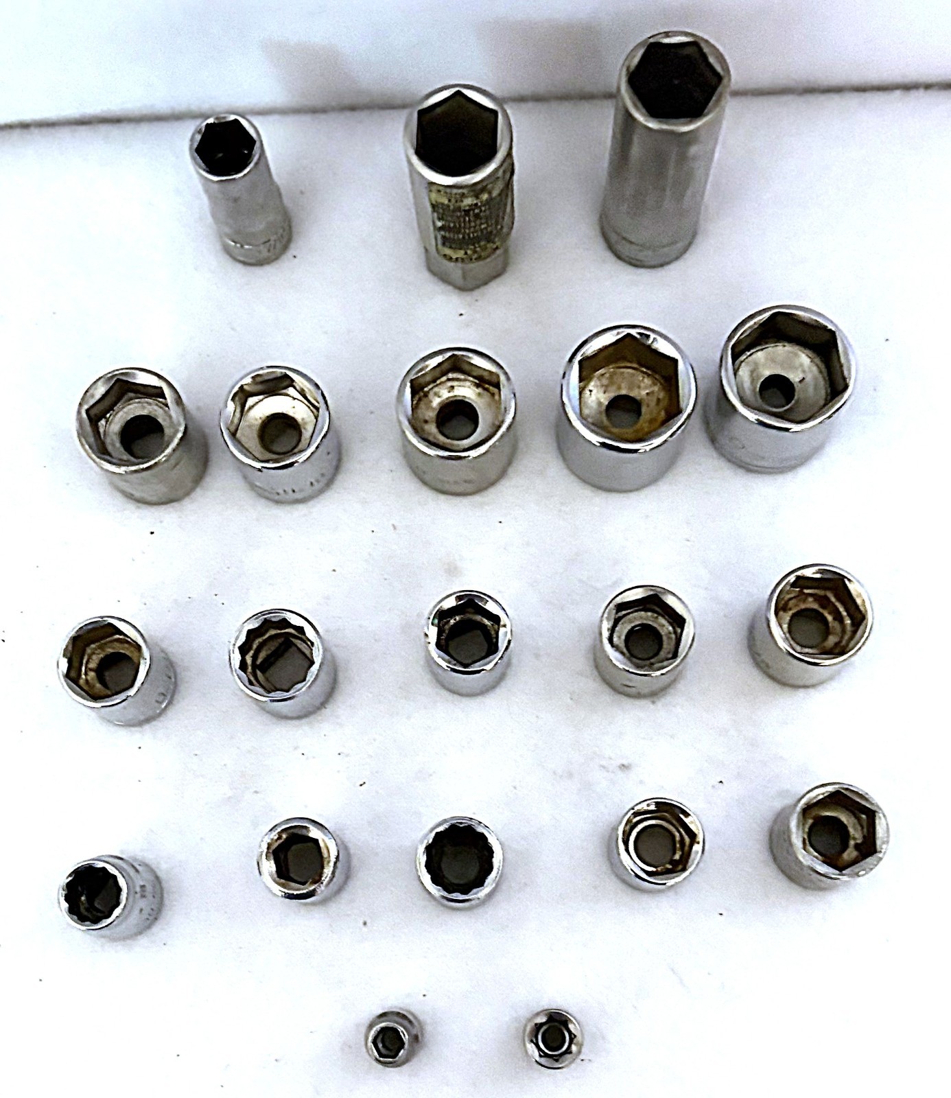 CR -V Set of (20) 3/8 & 1/4″ Drive Sockets SAE MM (4) Short Taiwan Japan